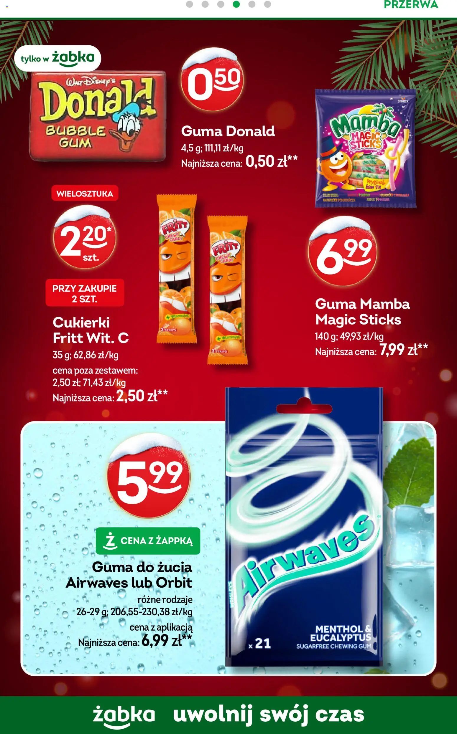 Żabka Gazetka od 17.12.2025 | Strona: 51 | Produkty: Guma do żucia, Ananas, Cukierki