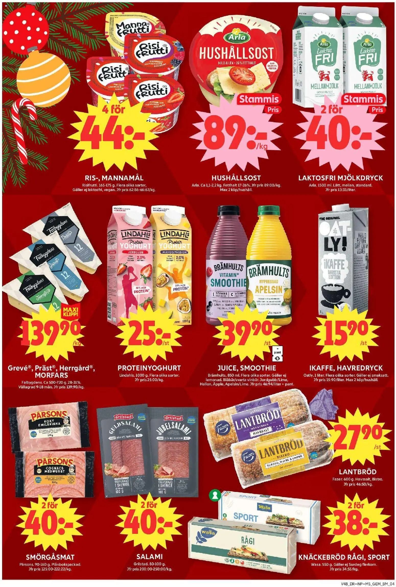 ICA Maxi reklamblad aktuell från 24.11.2025 | Sida: 4 | Produkter: Galler, Risifrutti, Lantbröd, Apelsin