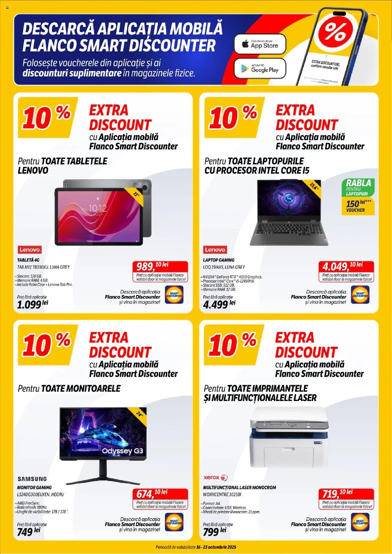 Noul catalog Flanco – valabil de la 16.10.2025 | Pagină: 2 | Produse: Memorie, Tabletă, Monitor, Rață