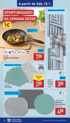 Pré-visualização Aldi folheto válido de 05.01.2026 | Página: 26 | Produtos: Frigideira, Mesa, Toalha de mesa