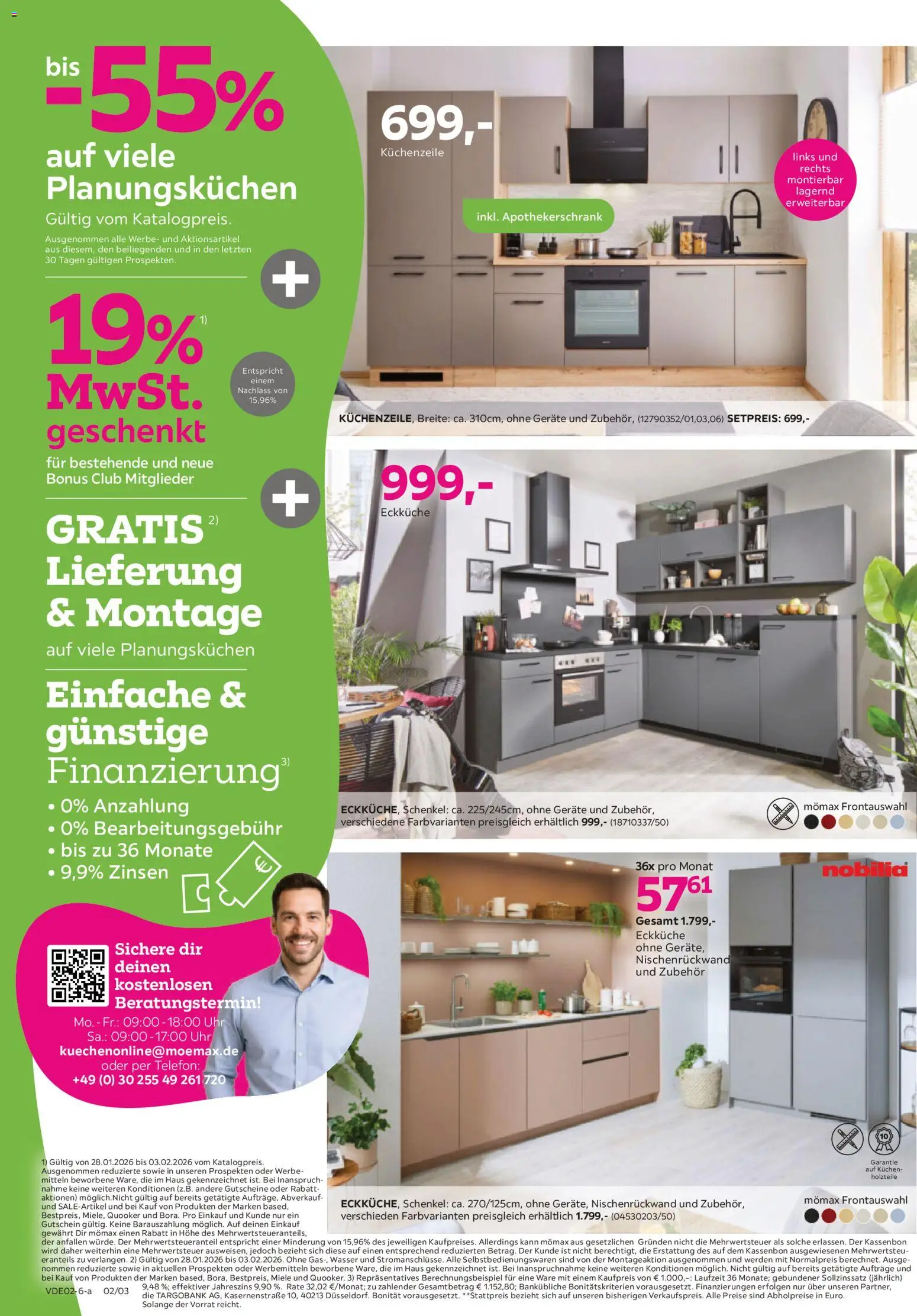 Mömax 19% MwSt. geschenkt auf fast den gesamten Einkauf – gültig ab 26.01.2026 | Seite: 2 | Produkte: Miele, Wasser, Telefon, Uhr