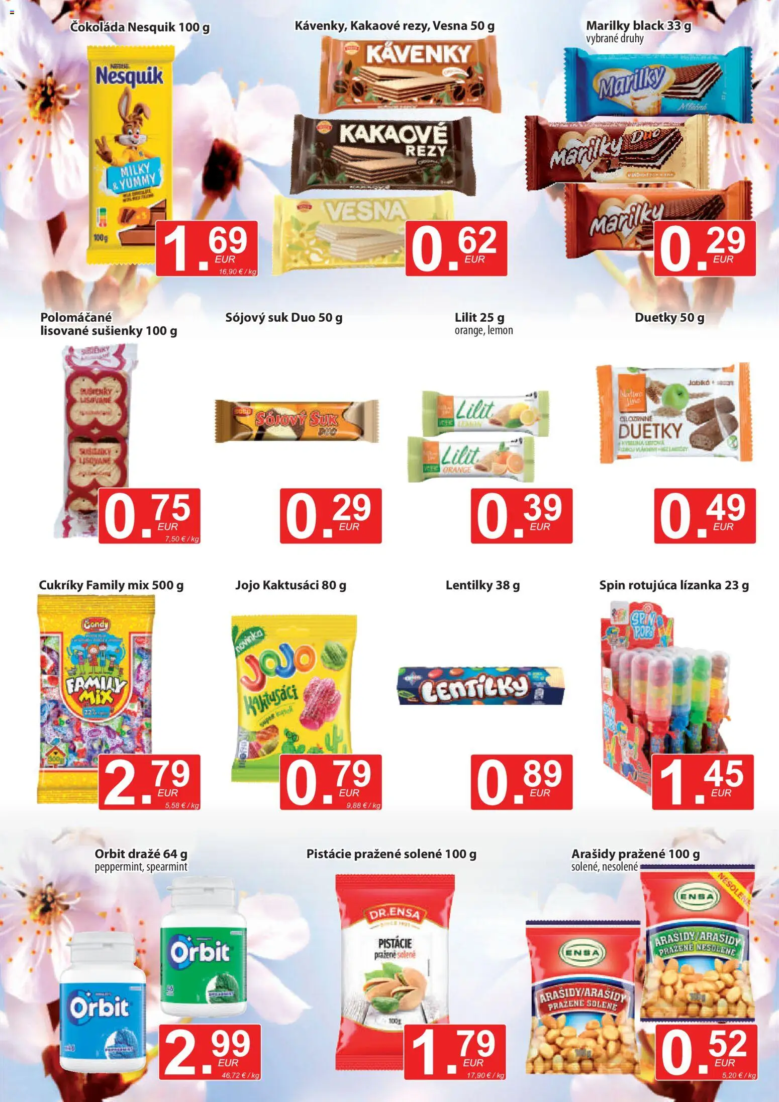 Nové CBA Verex akcie – leták je platný od 16.04.2026 | Strana: 9 | Produkty: Čokoláda, Cukríky, Pistácie, Nesquik