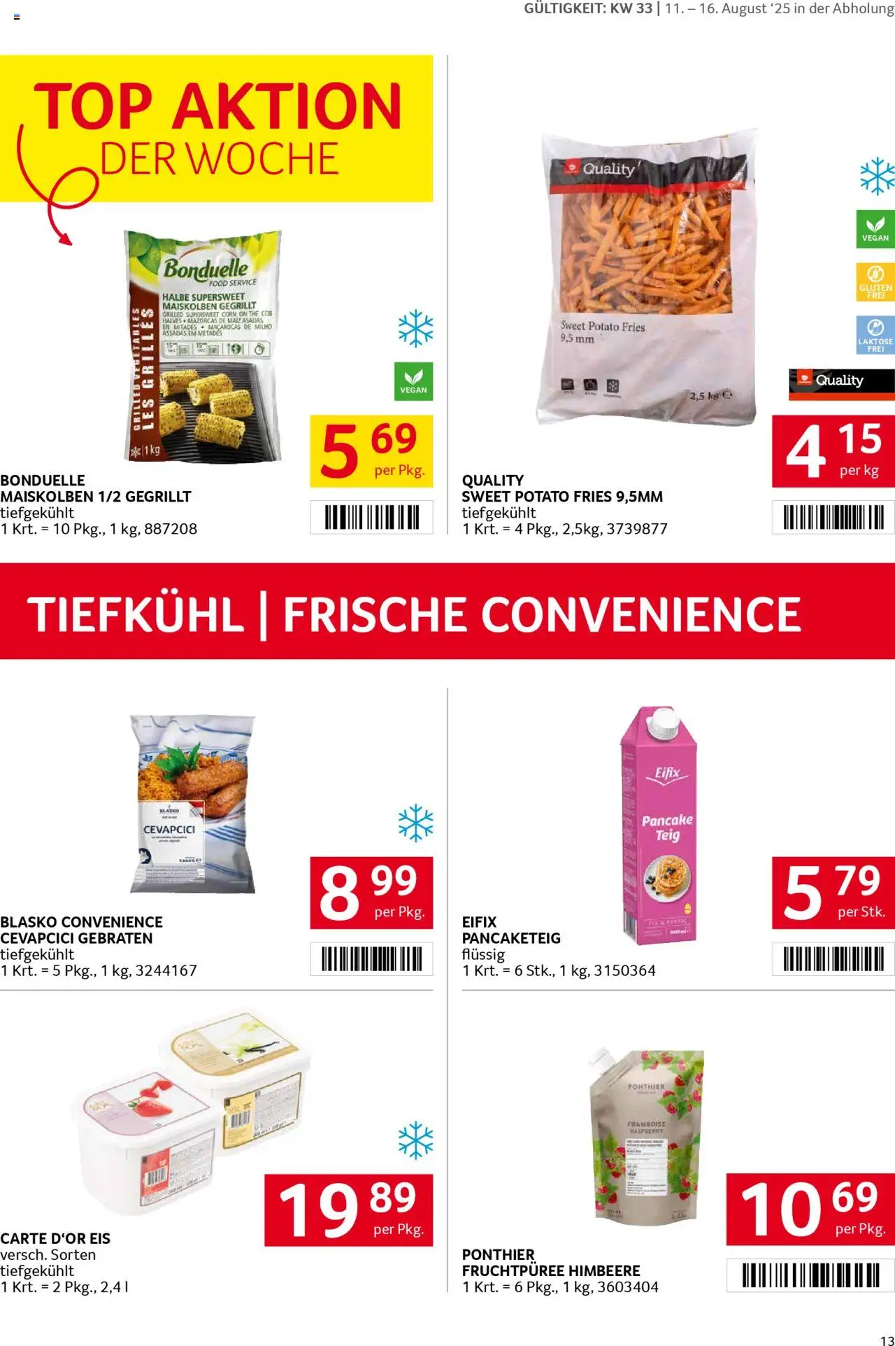 Transgourmet Flugblatt gültig ab 10.08.2025 | Seite: 13 | Produkte: Eis, Himbeere