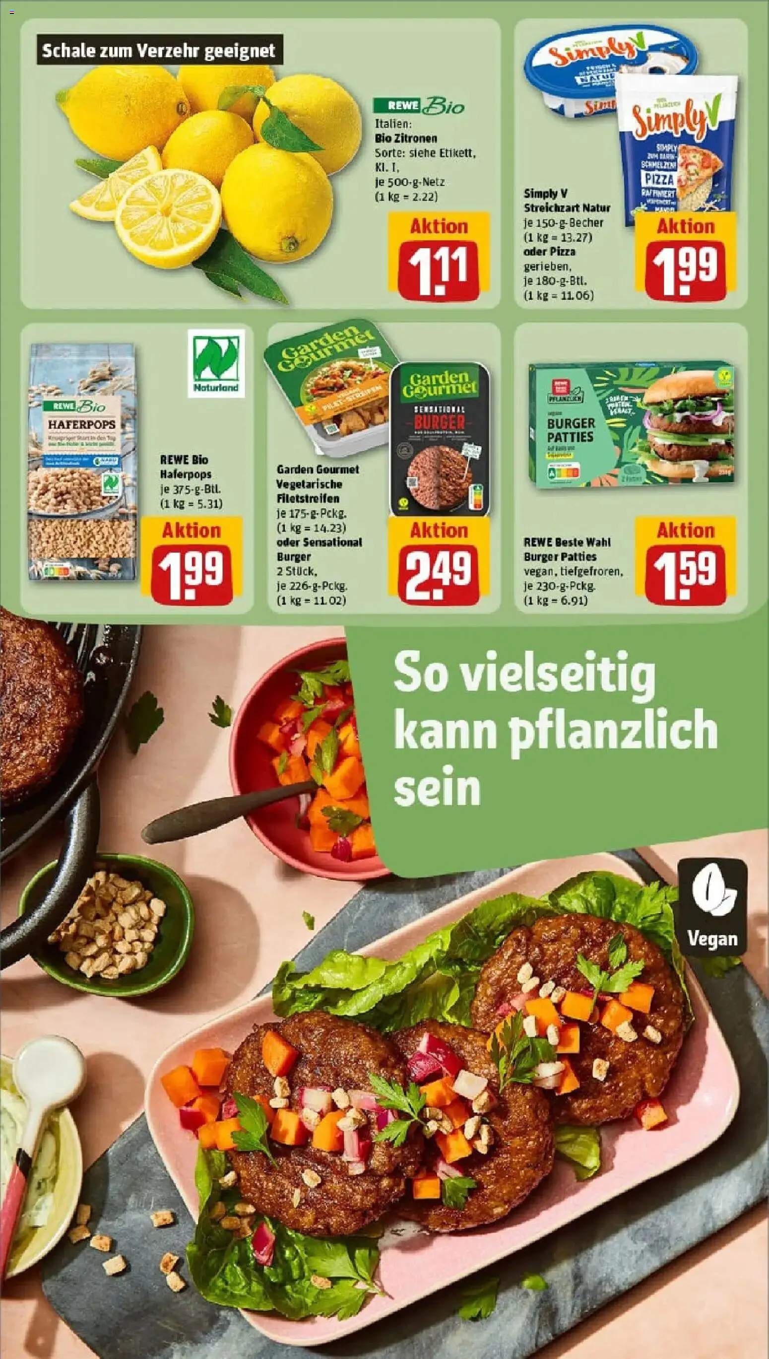 Rewe prospekt Berlin / Prenzlauer Berg	 – gültig ab 04.01.2026 | Seite: 17 | Produkte: Burger, Pizza, Zitronen