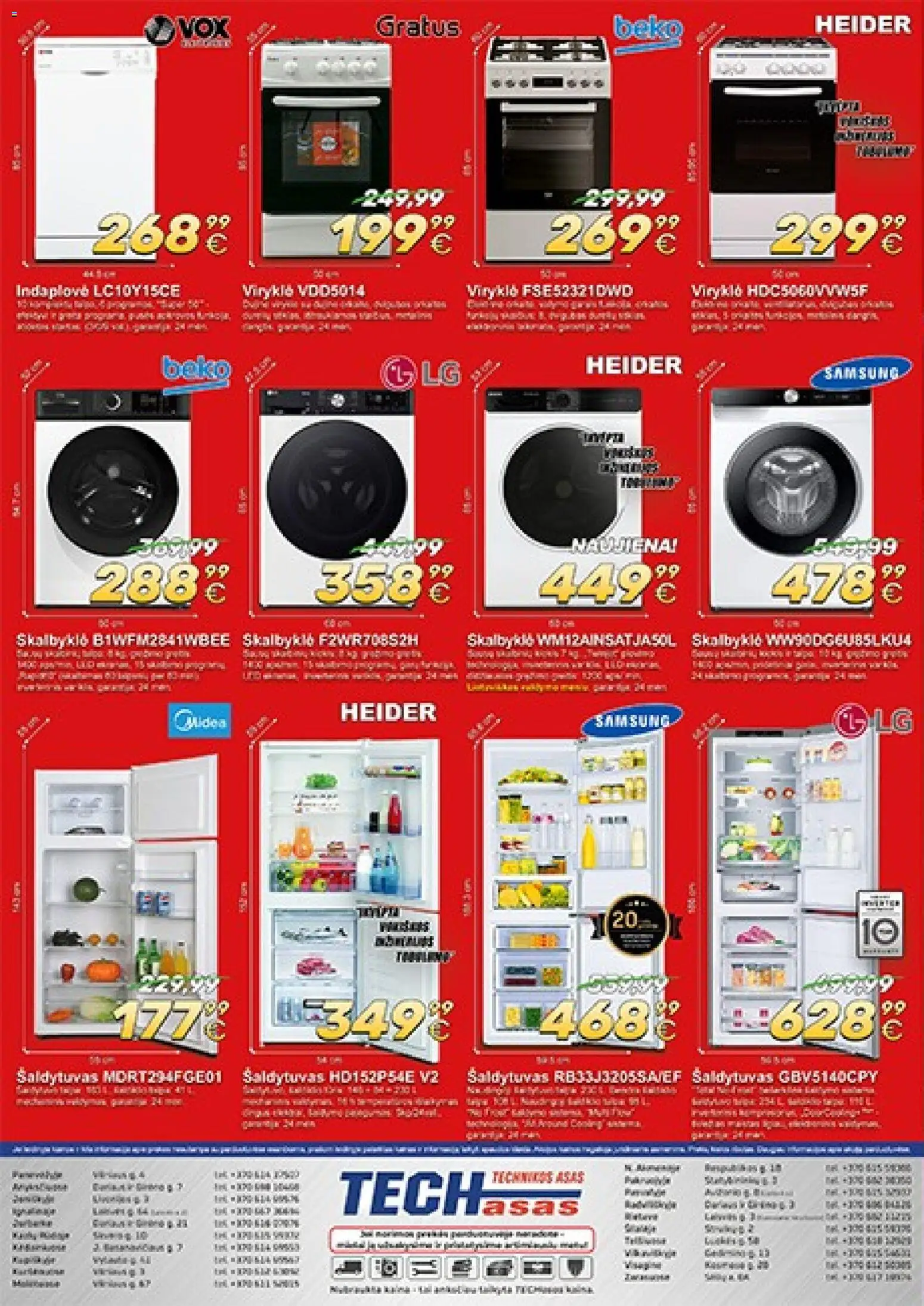 TECHasas akcijos nuo 09.03.2026 | Puslapis: 2 | Prekių: Šaldytuvas, Viryklė, Indaplovė