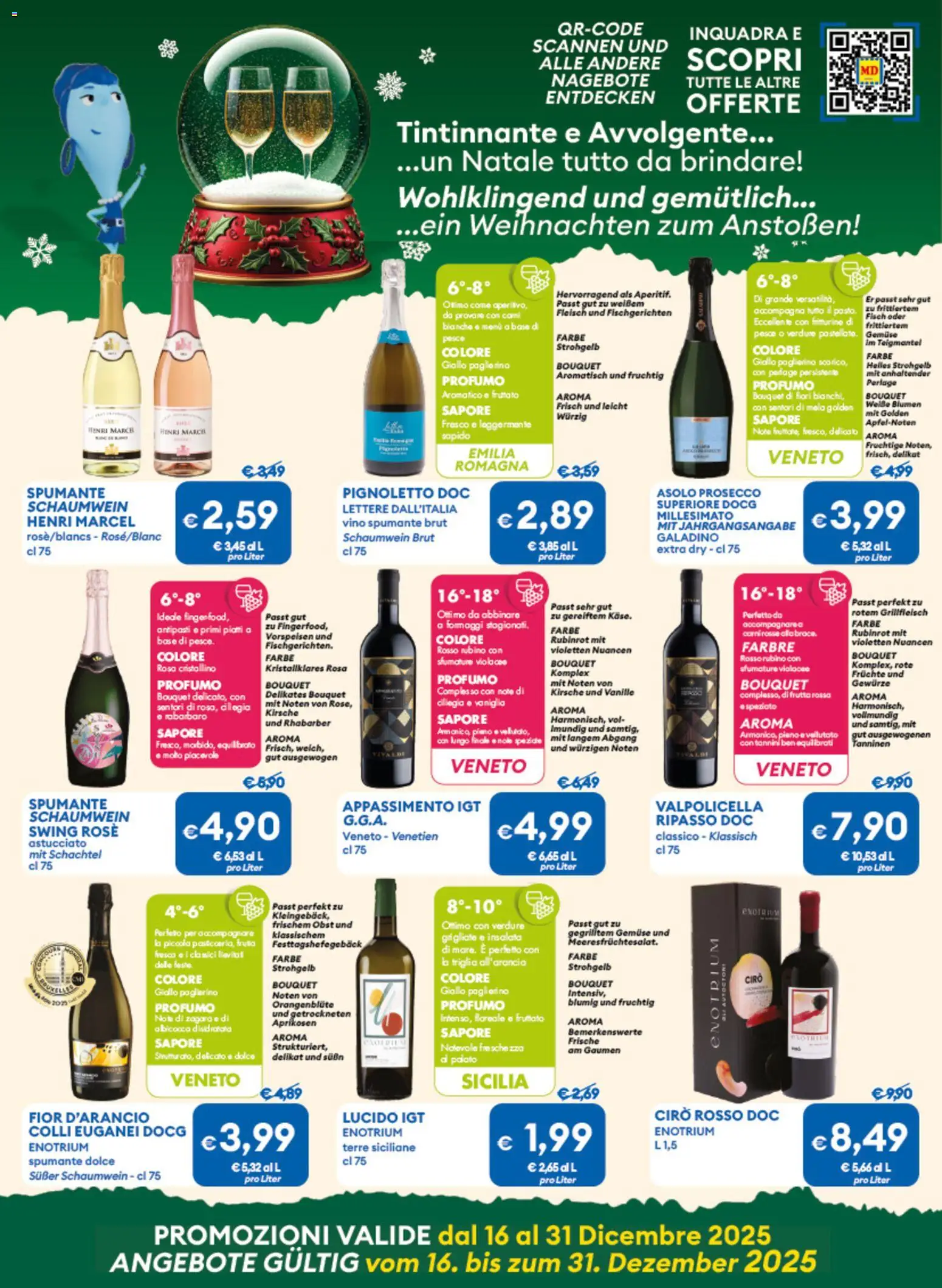 Volantino MD Discount del 16.12.2025 | Pagina: 14 | Prodotti: Pesce, Prosecco, Verdure, Profumo