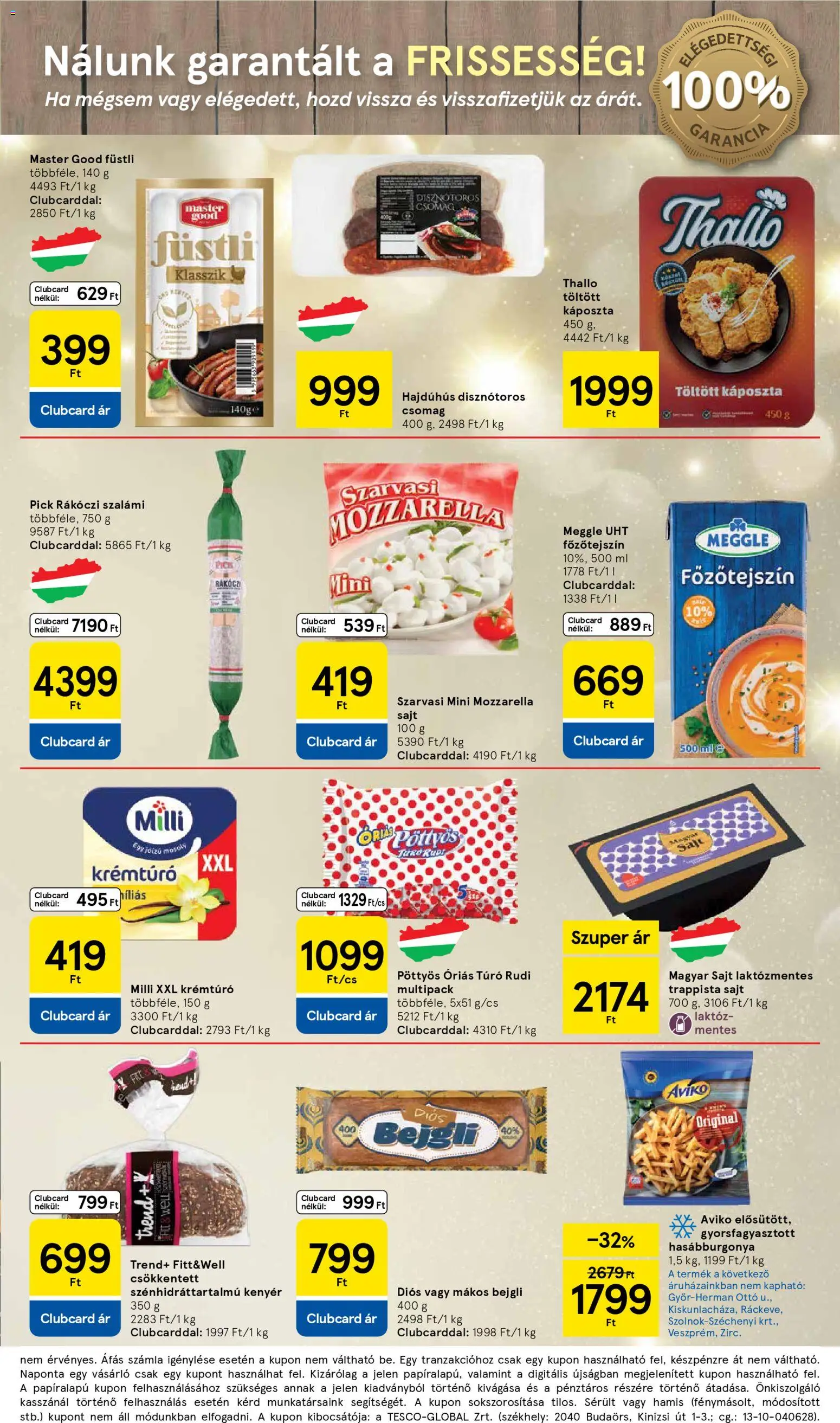 Tesco akciós ujság - amely érvényes a következő dátumtól: 11.12.2025 | Oldal: 3 | Termékek: Túró rudi, Főzőtejszín, Sajt, Kenyér