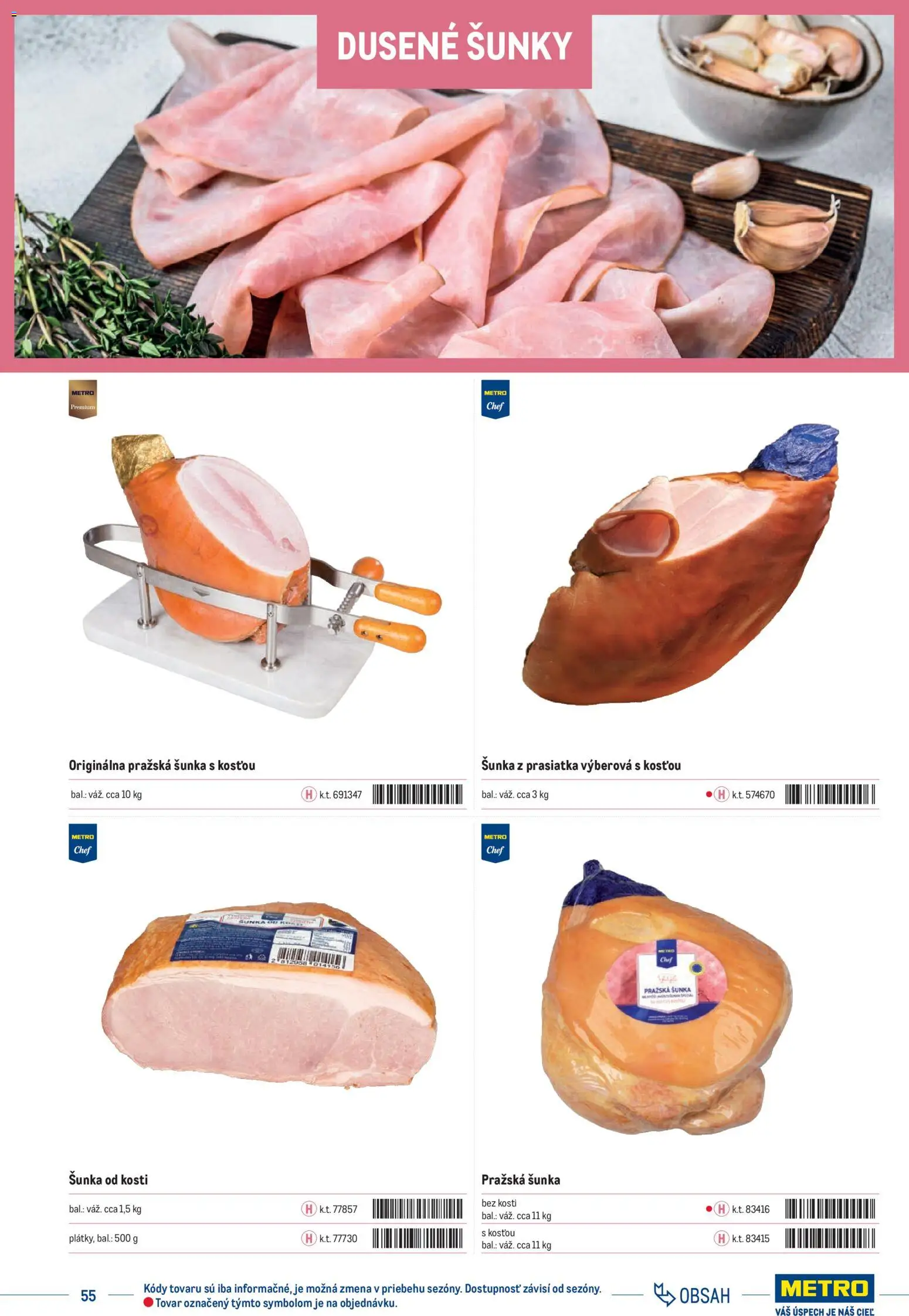 Nové Metro akcie – leták je platný od 01.01.2025 | Strana: 55 | Produkty: Šunka