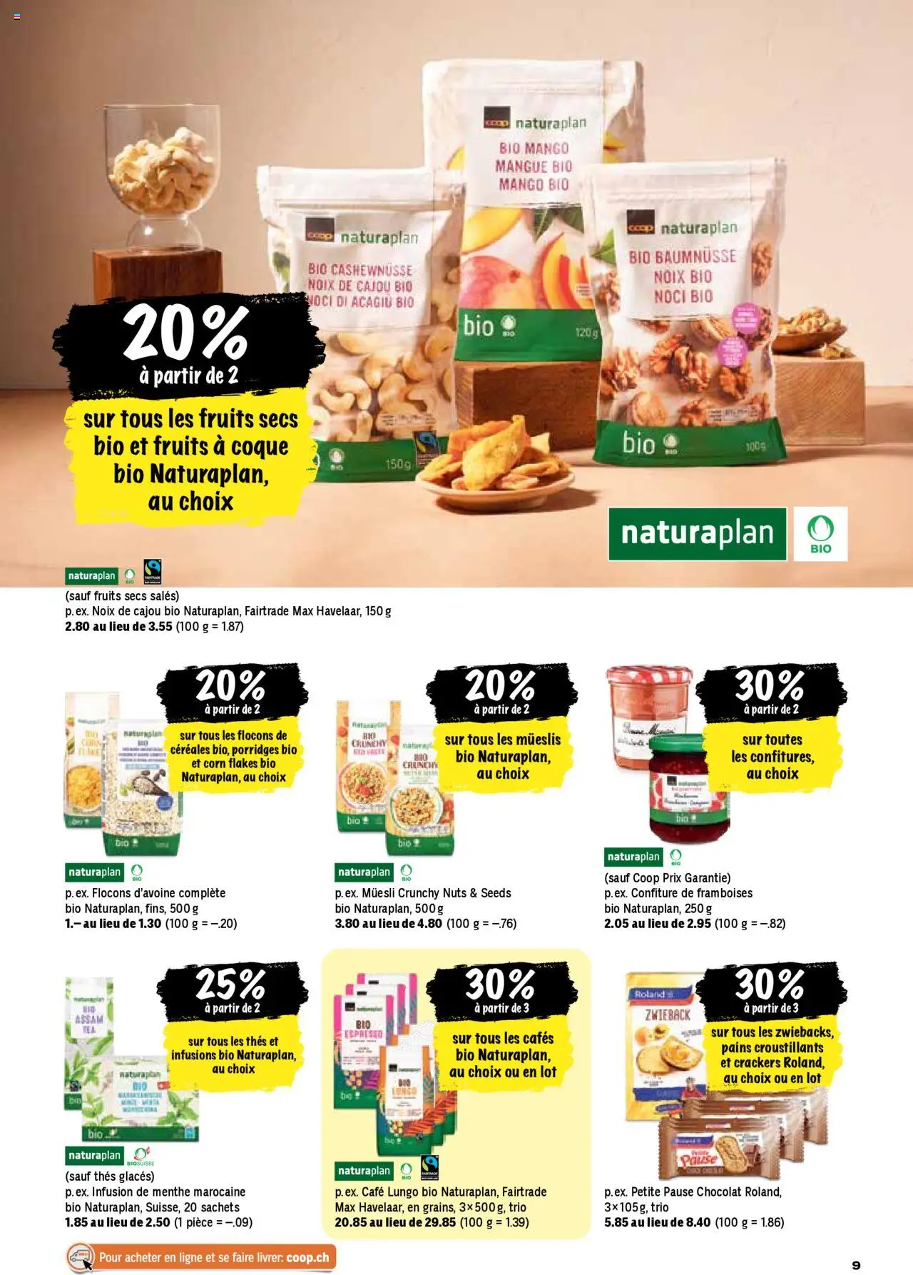Coop - Les actions de la semaine ab 28.08.2025 | Seite: 9 | Produkte: Cashewnüsse, Mango, Top