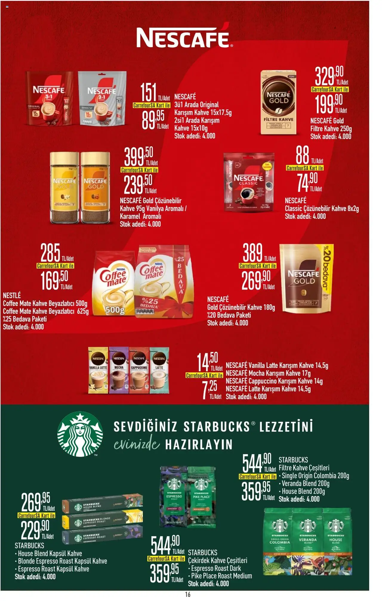 CarrefourSA Katalog - 09.10.2025 tarihinden itibaren geçerlidir | Sayfa: 16 | Ürünler: Kahve, Pike