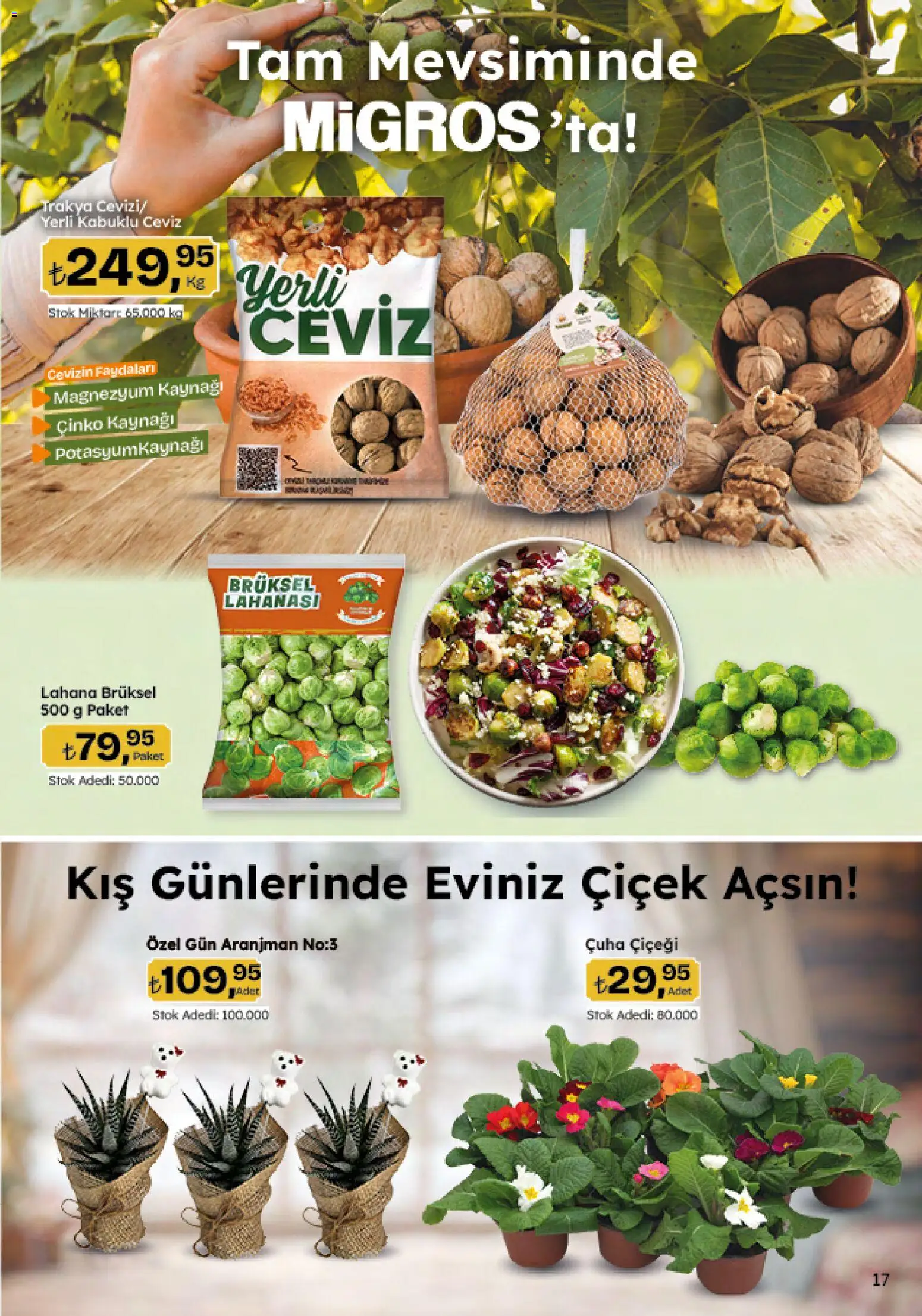 Migros Katalog - 5M Migroskop Dijital - 08.01.2026 tarihinden itibaren geçerlidir | Sayfa: 17 | Ürünler: Lahana, Brüksel Lahanası, Ceviz
