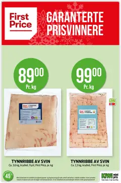 Forhåndsvisning av TYNNRIBBE AV SVIN, Ca. 3,6 kg, krydret, fryst, First Price, pr. kg gyldig fra 01.12.2025 | Side: 11