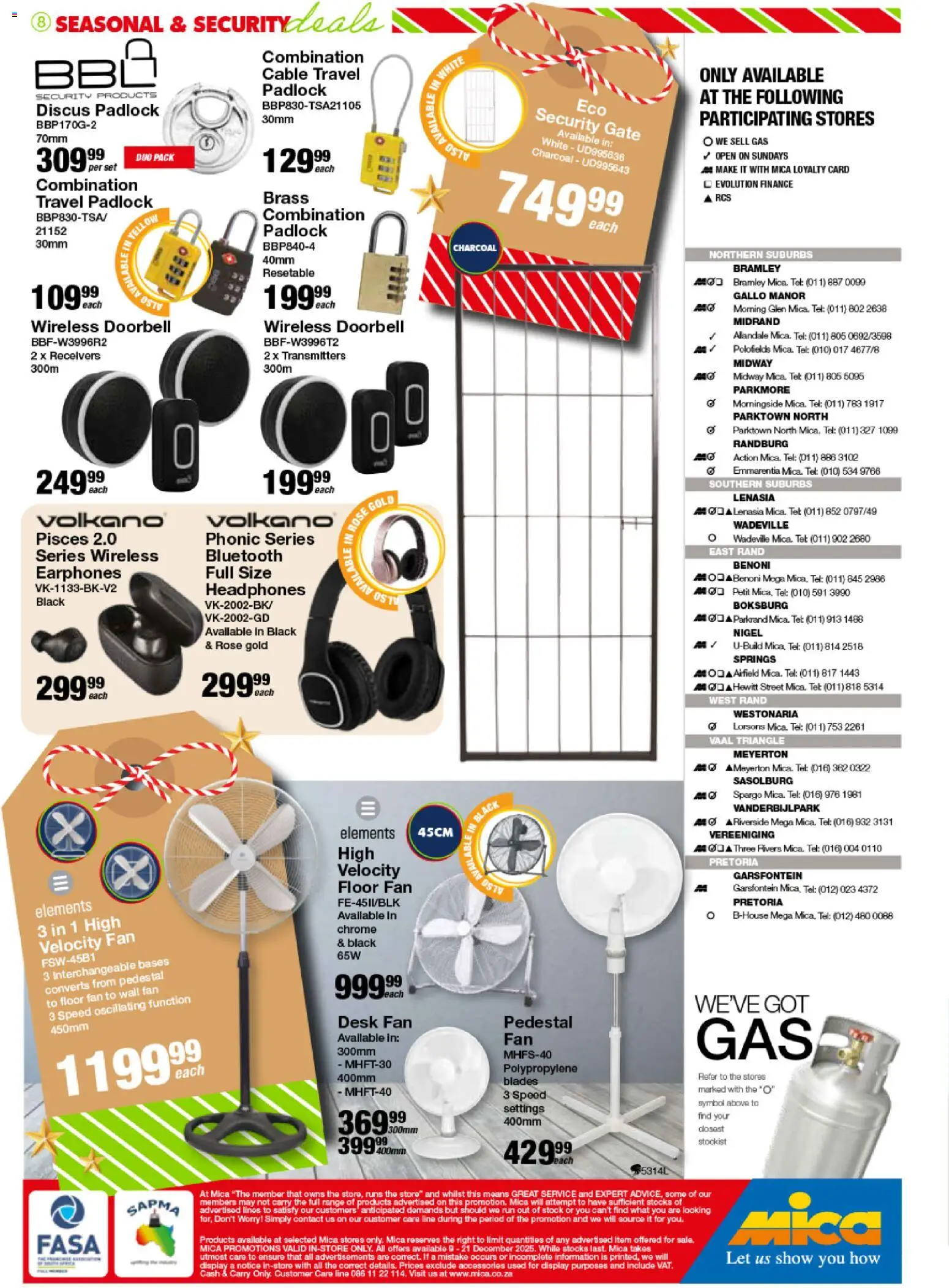 New MICA catalogue – valid from 09.12.2025 | Page: 9 | Products: Earphones, Headphones, TV, Floor fan