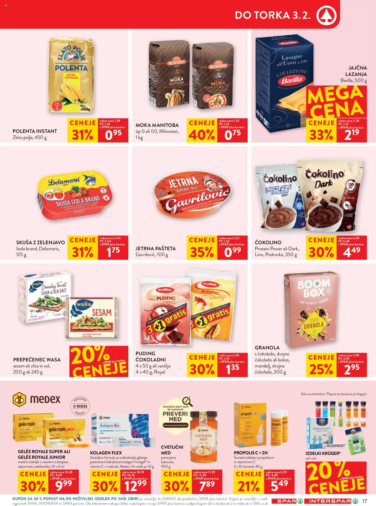 Novi Spar katalog ponudbe – veljaven od 28.01.2026 | Stran: 21 | Izdelki: Moka, Puding, Pašteta, Čokolino