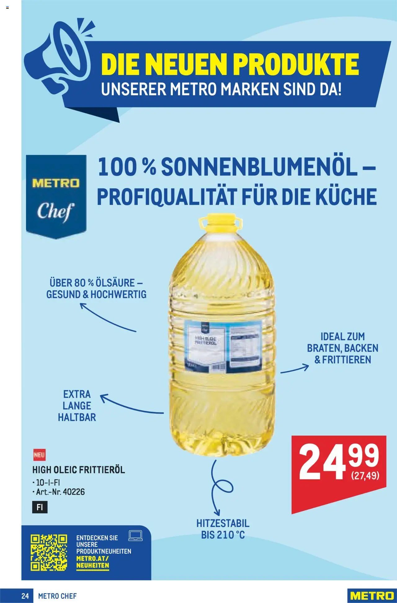Metro Angebote Profi gültig ab 07.08.2025 | Seite: 24 | Produkte: Huile à frire