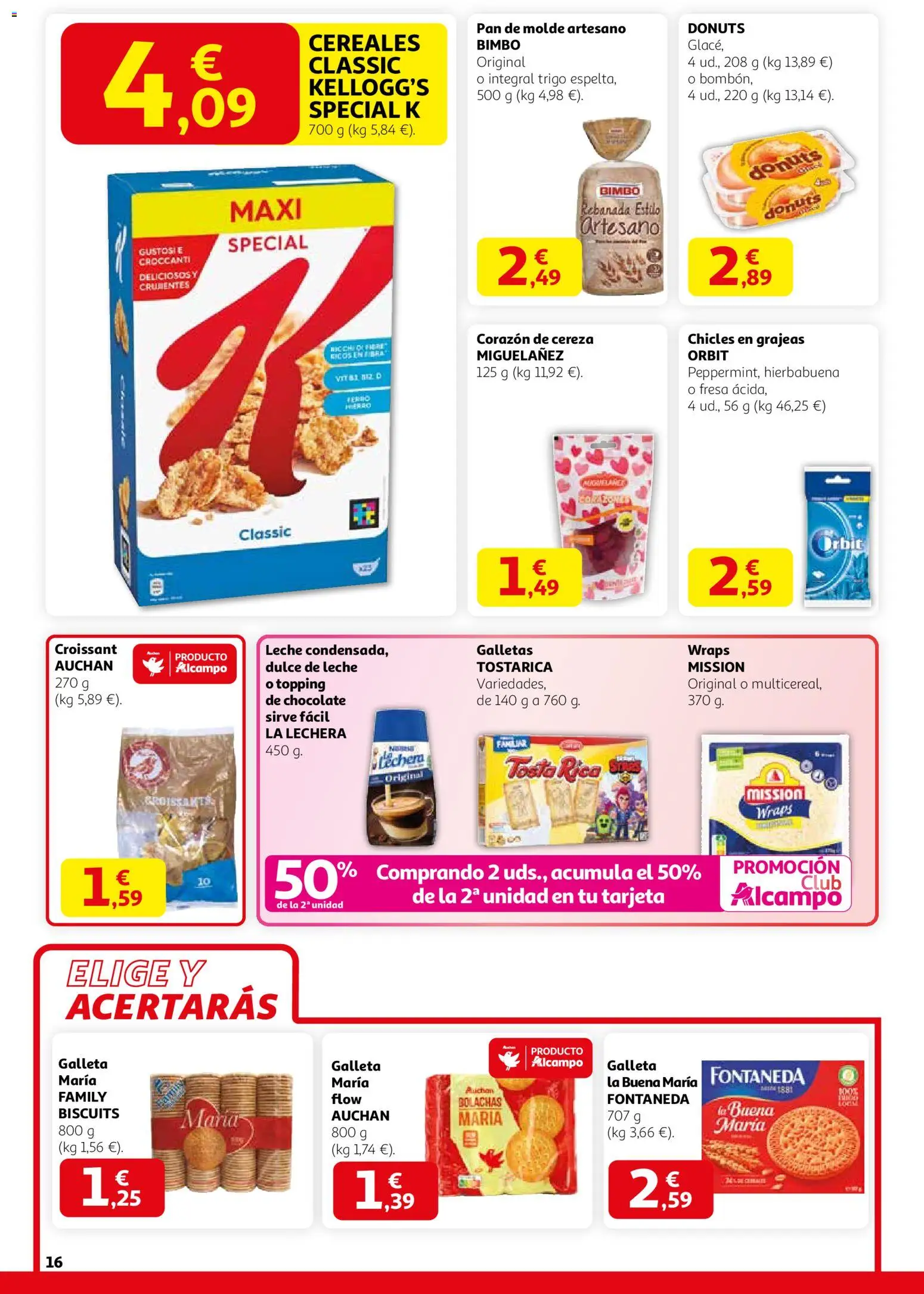 Alcampo - HP Catalán │ válido desde el 12.02.2026 | Página: 16 | Productos: Pan, Chocolate, Croissant, Pan de molde