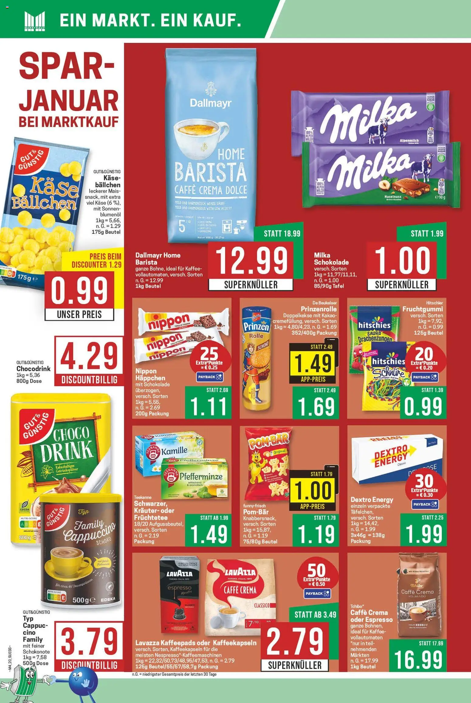 Marktkauf Prospekt 	 – gültig ab 19.01.2026 | Seite: 20 | Produkte: Kaffeepads, Käse, Schokolade, Dallmayr