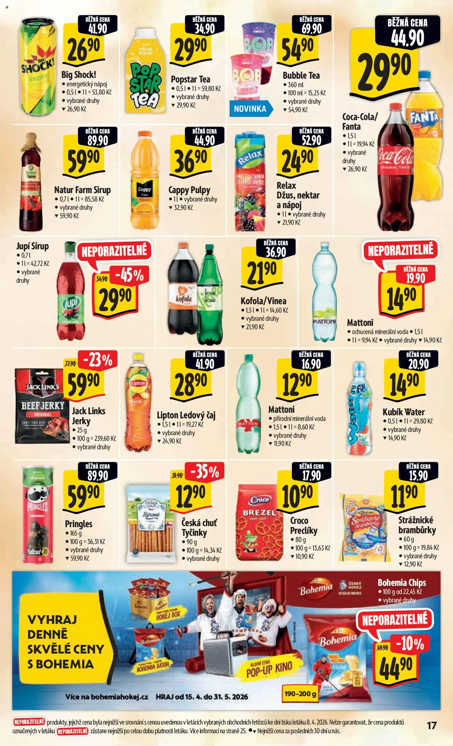Albert leták - Hypermarket od 15.04.2026 | Strana: 25 | Produkty: Mattoni, Tyčinky, Coca cola, Ledový čaj