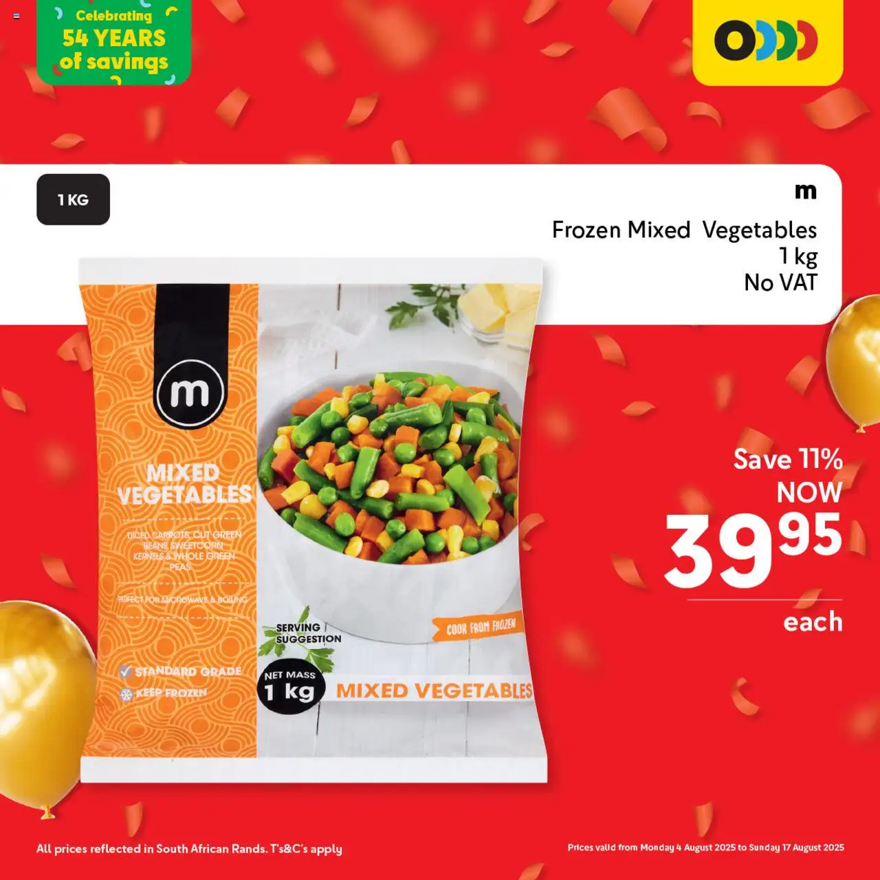 Makro Birthday Deals Frozen Food │ valid from 04.08.2025 | Page: 4 | Products: Microwave, Vegetables