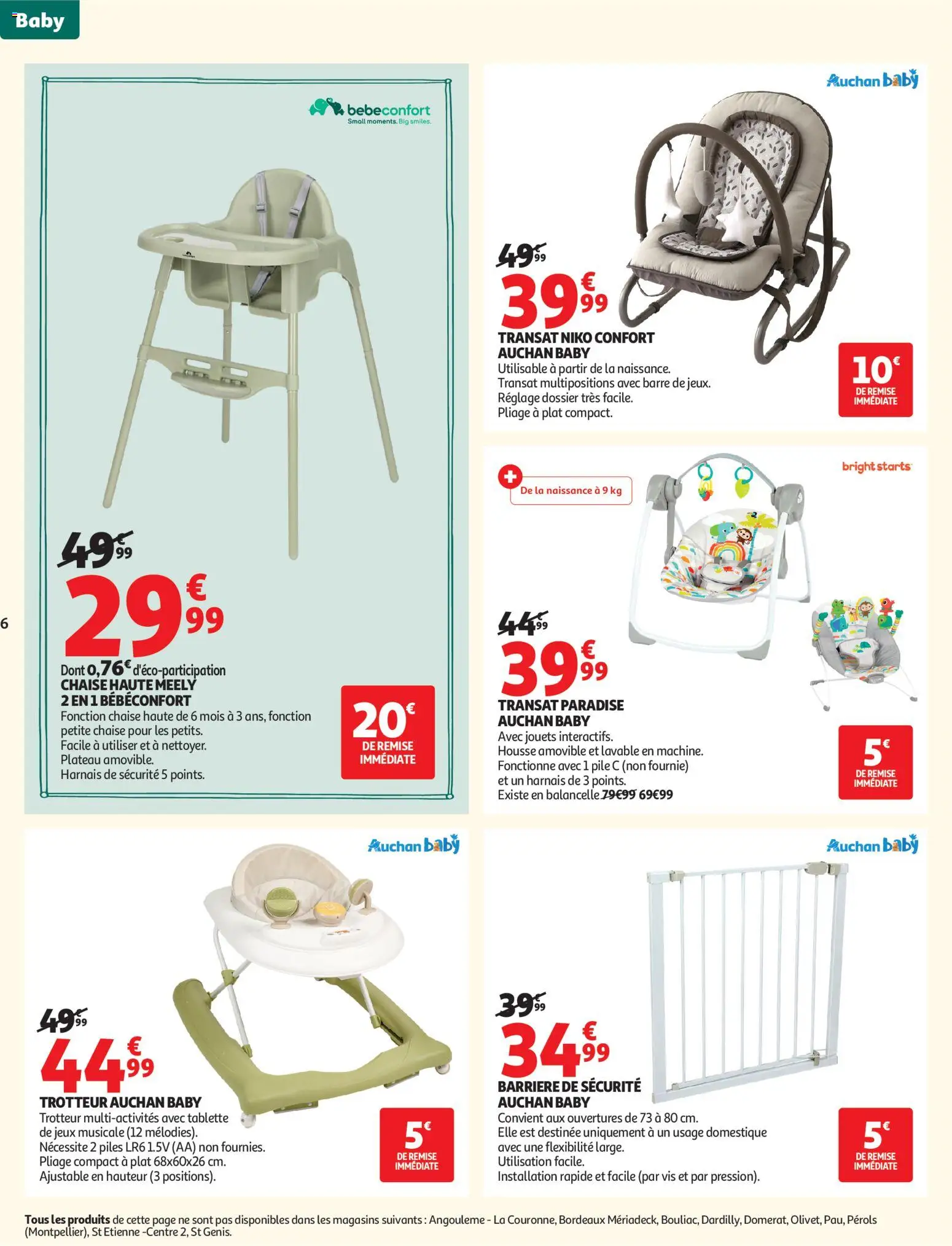 {H1} | Page: 6 | Produits: Tablette, Transat, Jouets, Barrière de sécurité