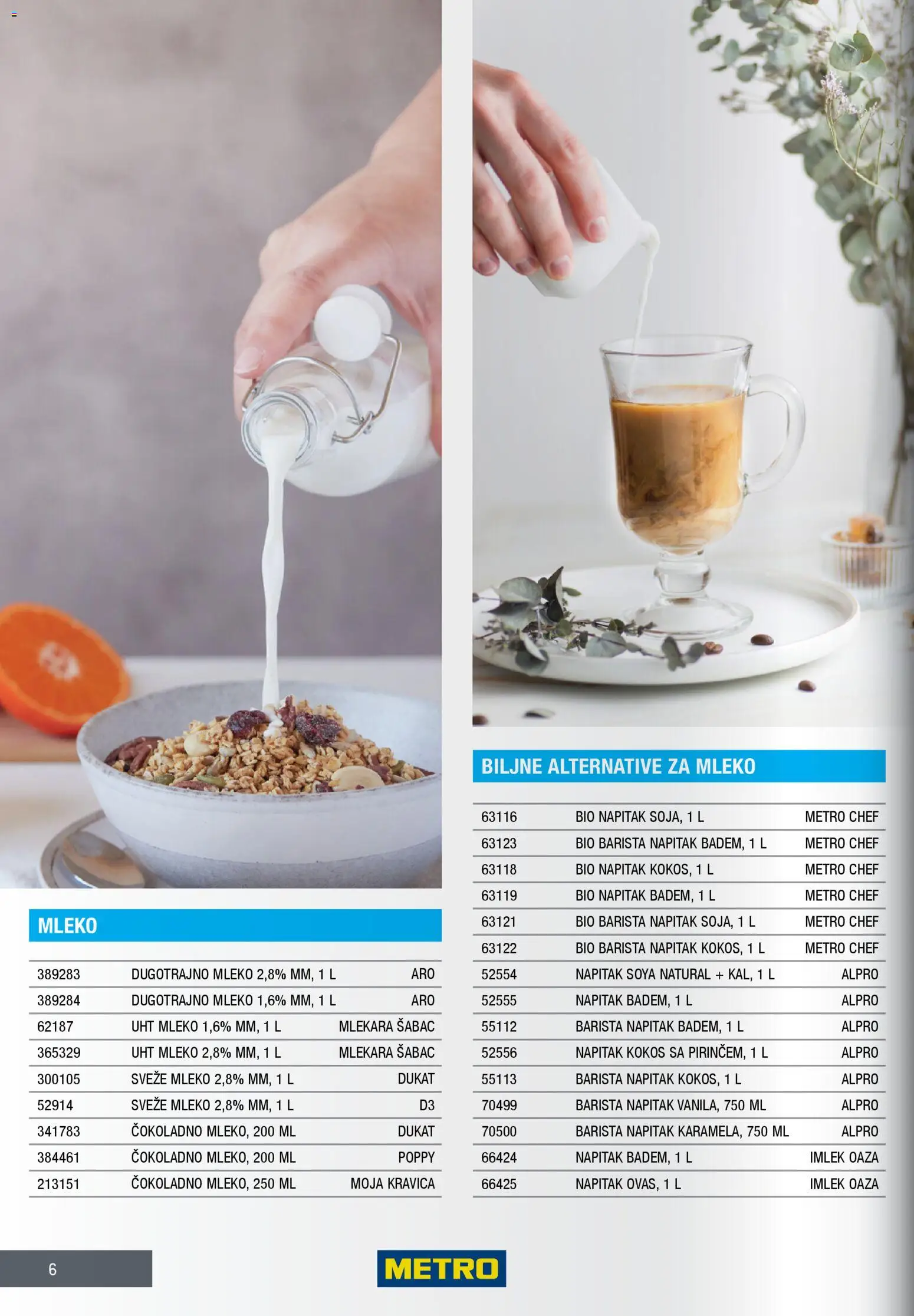 Metro katalog - važi od 28.11.2025 | Strana: 6 | Proizvode: Sveže mleko, Dugotrajno mleko, Moja kravica, Mleko
