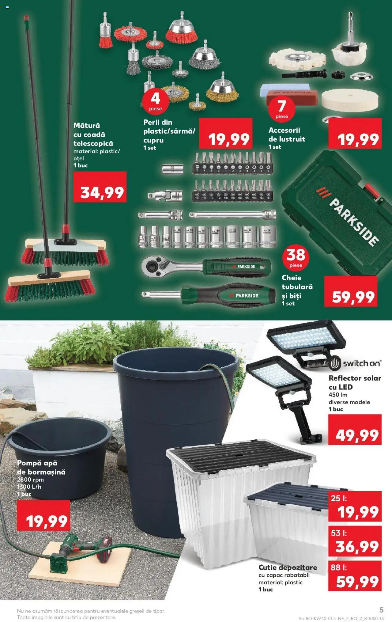 Noul catalog Kaufland – valabil de la 01.10.2025 | Pagină: 5 | Produse: Mătură, Babak, Cutie, Apă