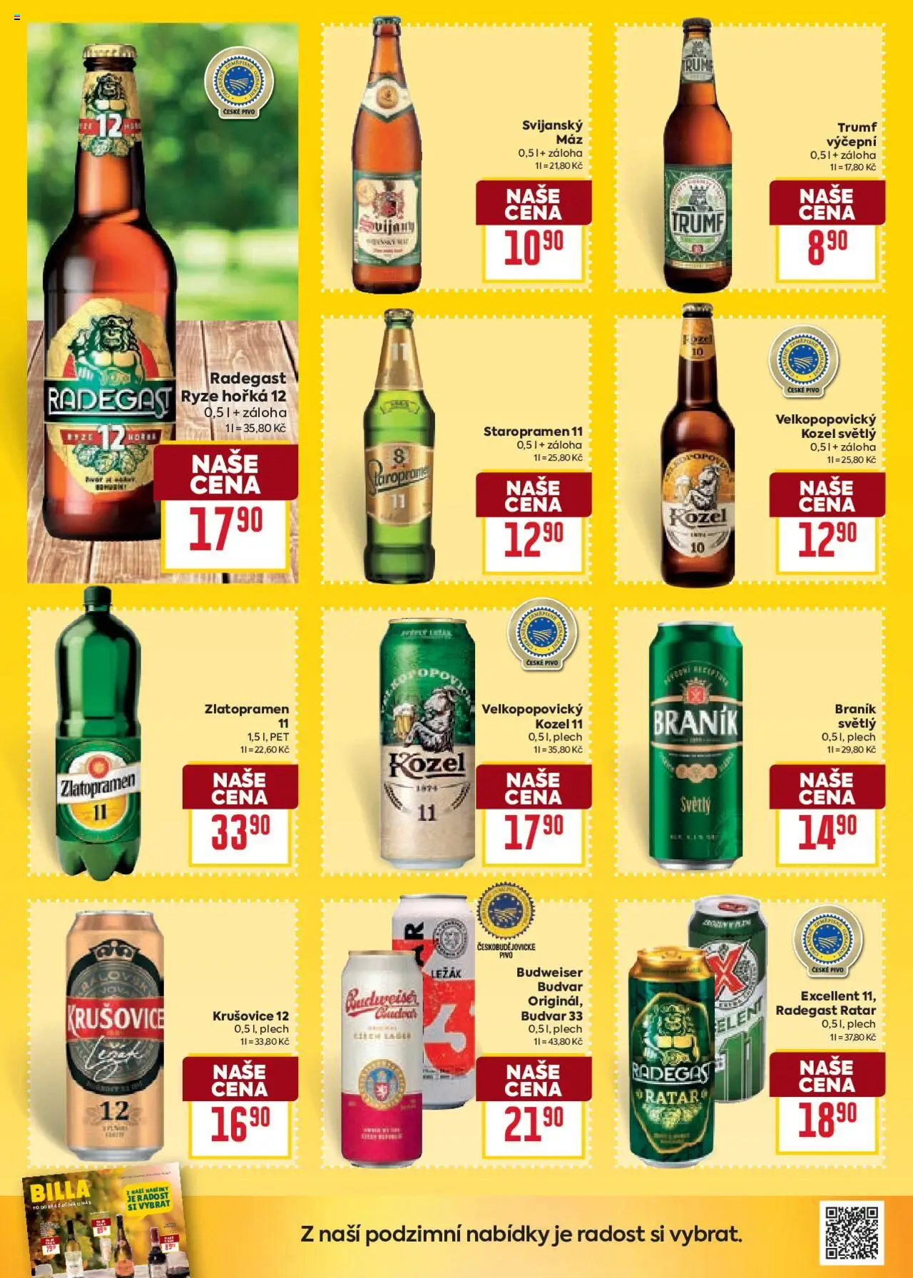 Billa Velký leták od 22.10.2025 | Strana: 32 | Produkty: Pivo, Kozel, Plech, Radegast Ratar