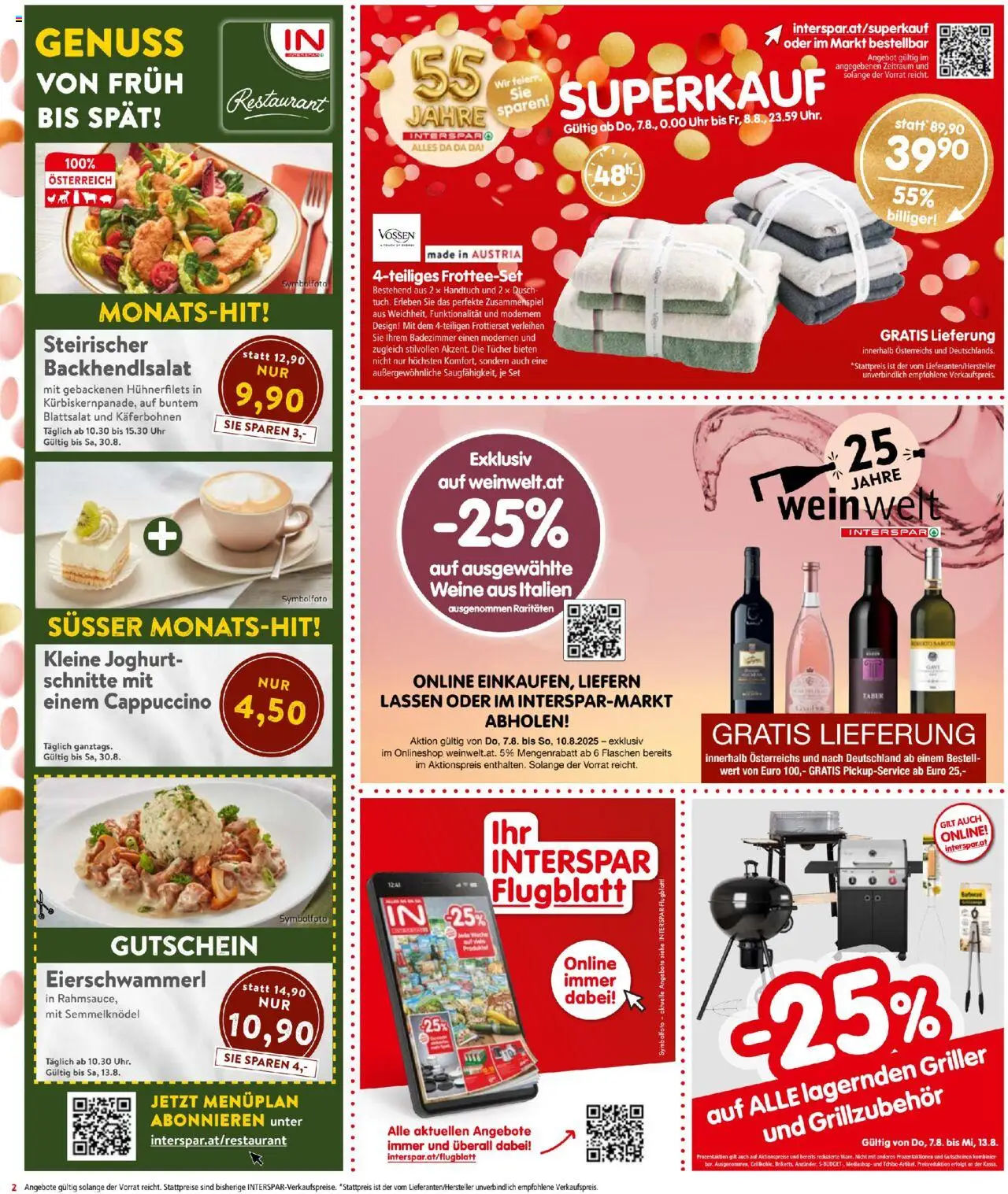 Interspar Flugblatt gültig ab 07.08.2025 | Seite: 2 | Produkte: Uhr, Joghurt