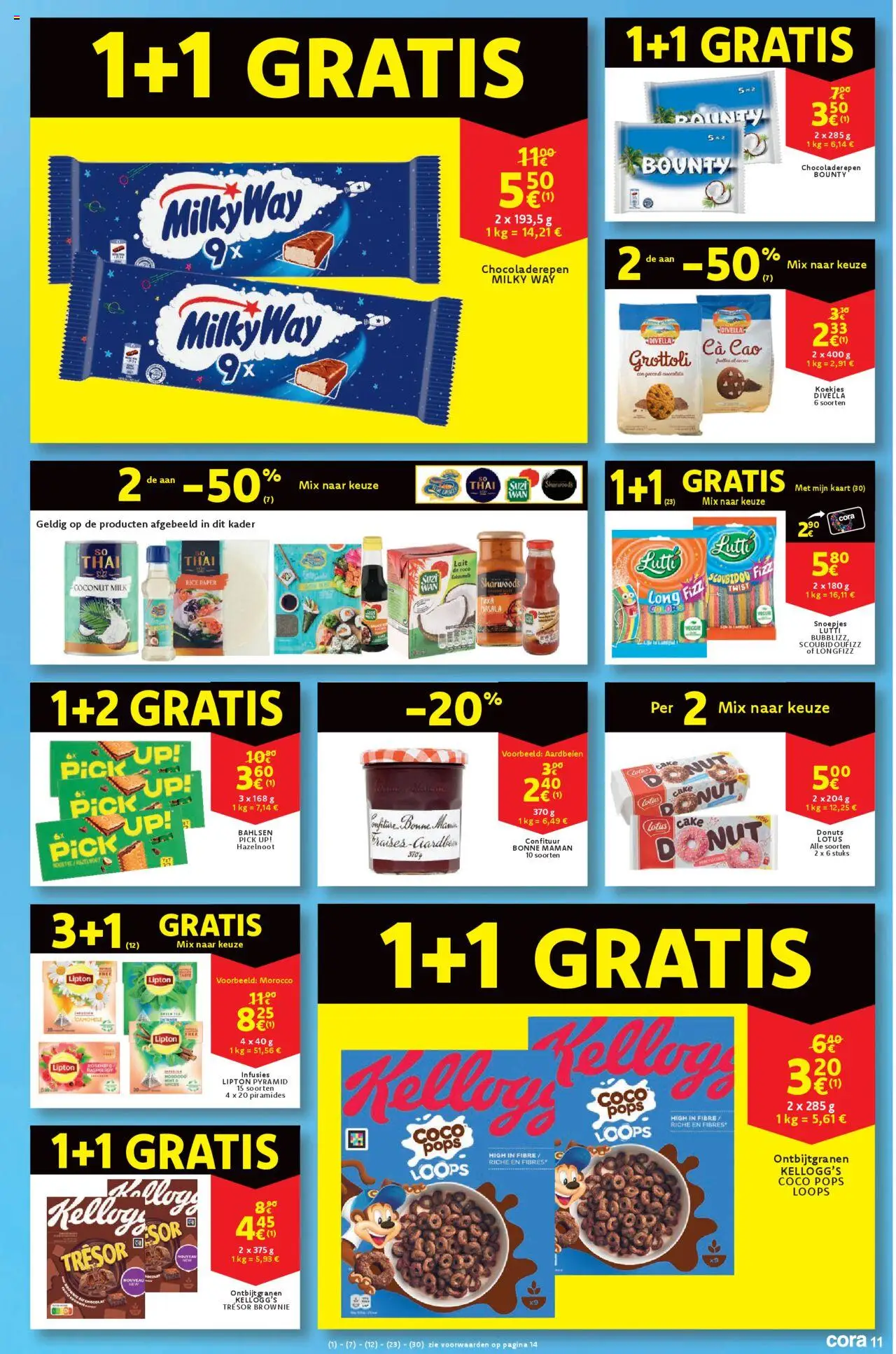  | Pagina: 11 | Producten: Donuts, Snoepjes, Aardbeien, Cake