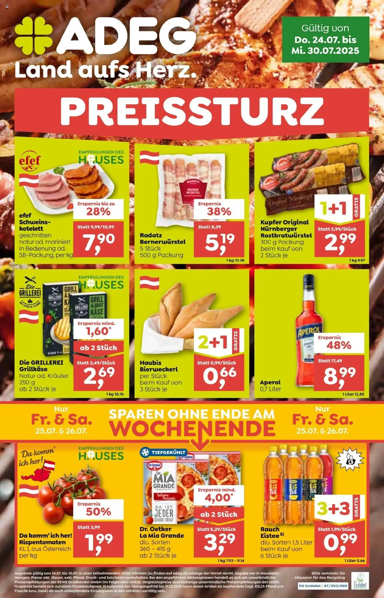 ADEG - Vorarlberg gültig ab 24.07.2025 | Seite: 1 | Produkte: Grill, Käse