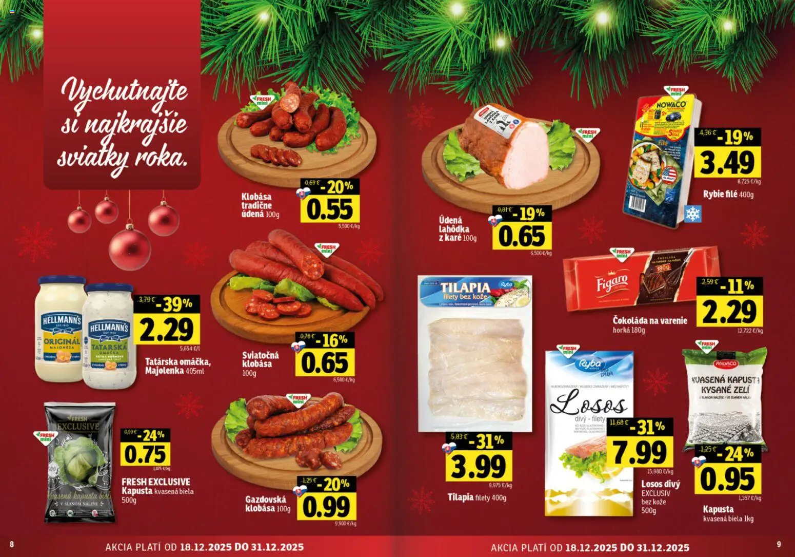 Nové Fresh akcie – leták je platný od 18.12.2025 | Strana: 5 | Produkty: Kapusta, Ryba, Losos, Omáčka