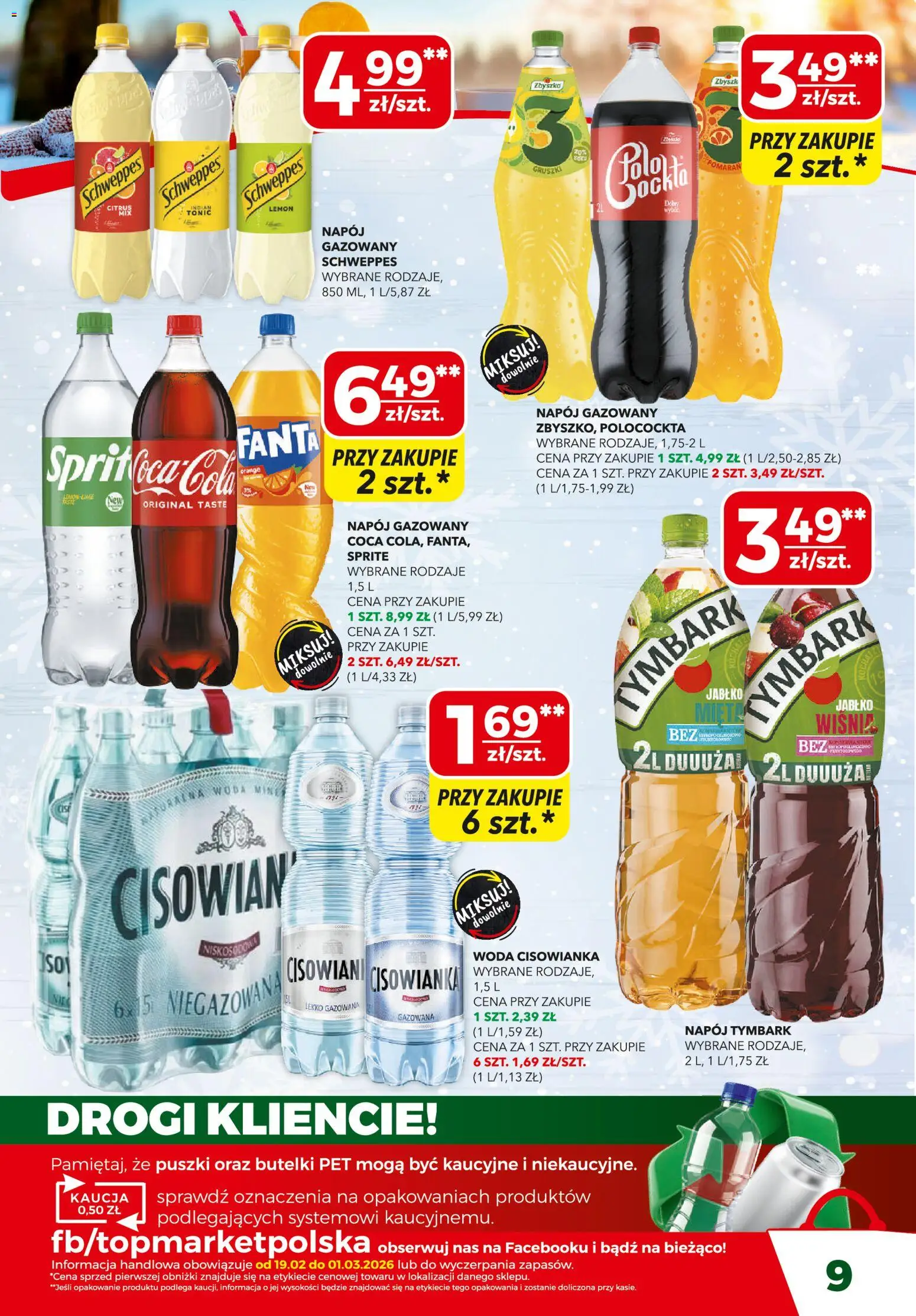 Top Market Gazetka od 19.02.2026 | Strona: 9 | Produkty: Sprite, Woda