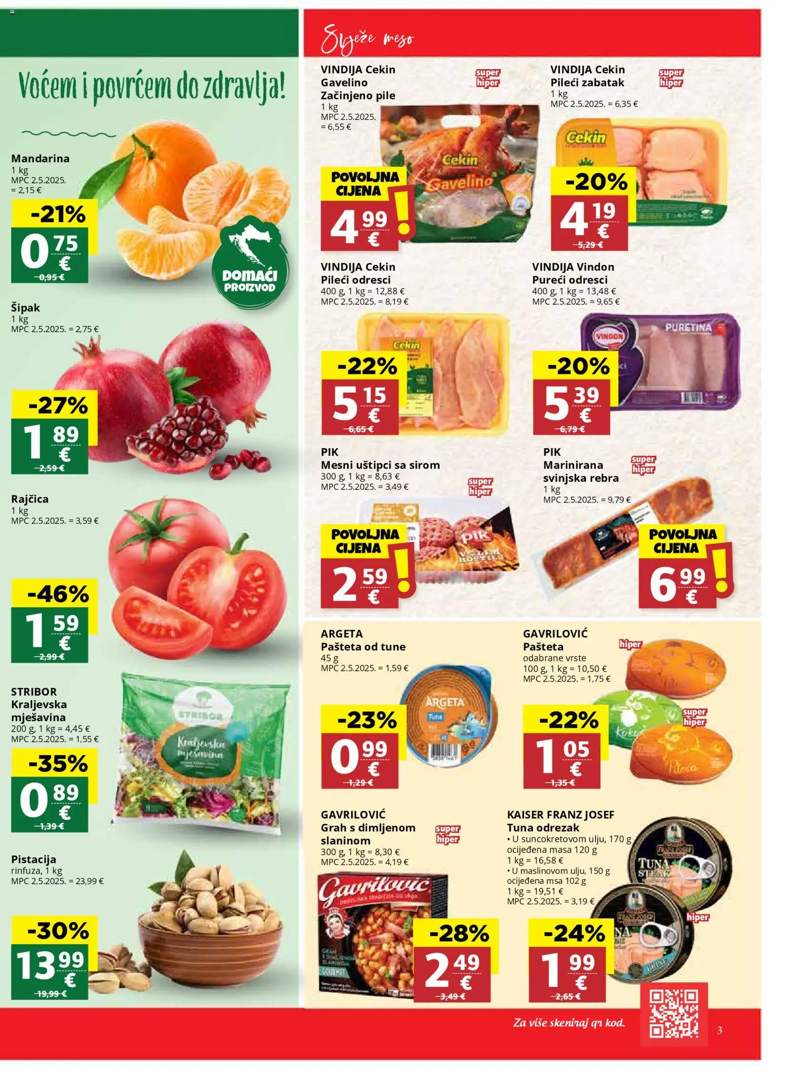 Ribola katalog | vrijedi od 29.10.2025 | Stranica: 3 | Proizvodi: Vindija, Puretina, Grah, Rajčica
