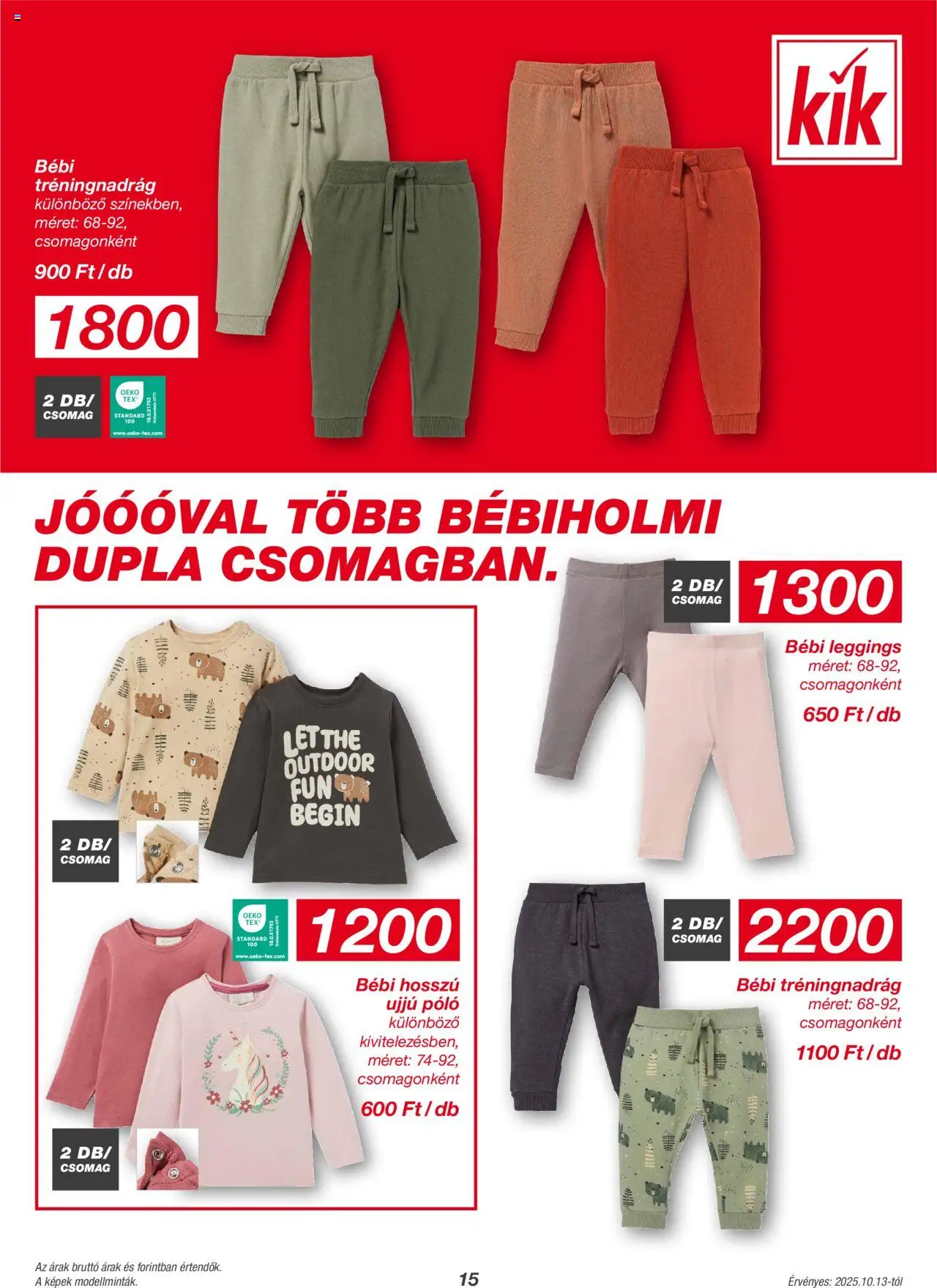 Kik akciós ujság - amely érvényes a következő dátumtól: 13.10.2025 | Oldal: 15 | Termékek: Leggings