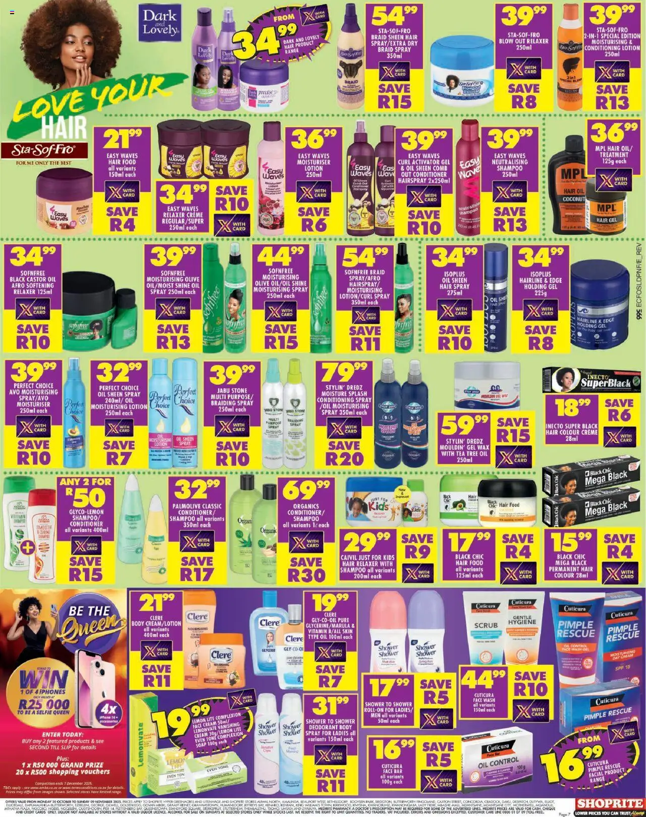 New Shoprite catalogue – valid from 20.10.2025 | Page: 7 | Products: Oil, Shampoo, Lemon, Scrub