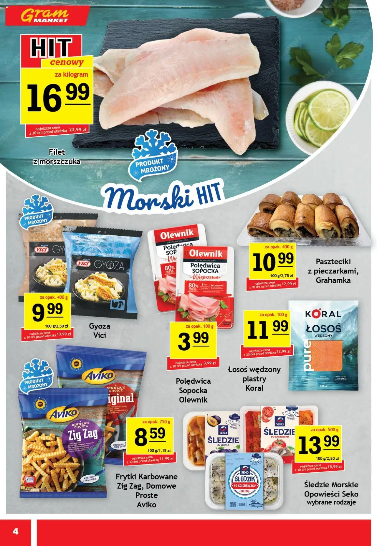 Gram Market Gazetka od 15.10.2025 | Strona: 4 | Produkty: Gyoza, Łosoś, Frytki karbowane, Frytki