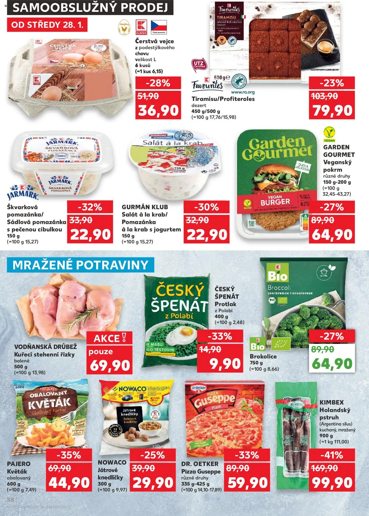 Kaufland leták - Praha 8 od 28.01.2026 | Strana: 38 | Produkty: Vegan, Špenát, Brokolice, Pomazánka