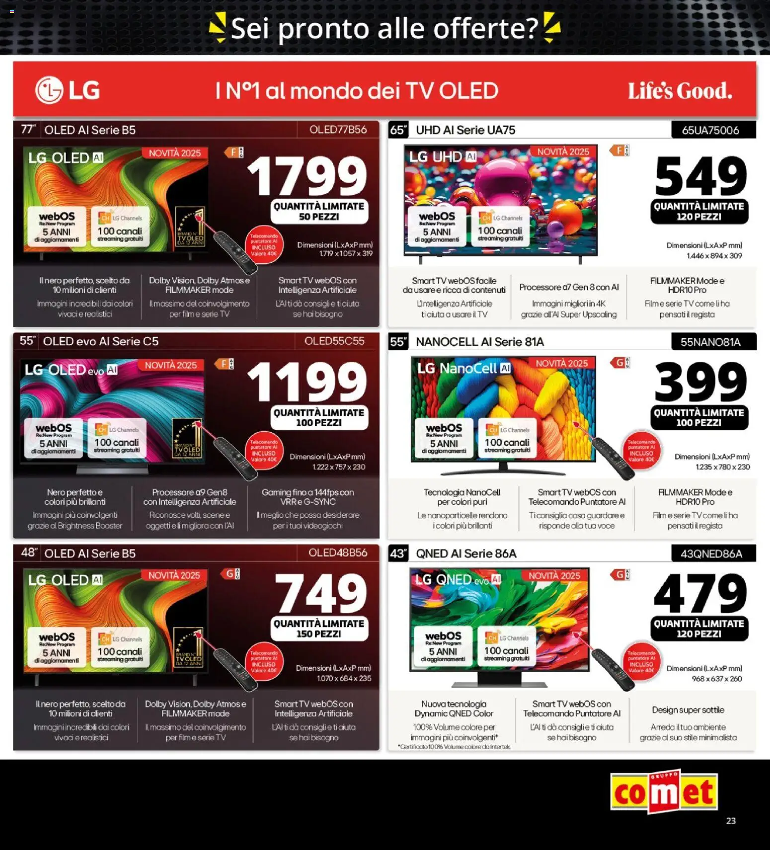 Volantino Comet del 31.10.2025 | Pagina: 23 | Prodotti: Telecomando, smart TV, TV