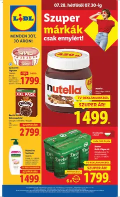 Lidl akciós ujság - amely érvényes a következő dátumtól: 24.07.2025 | Oldal: 62 | Termékek: Gabonapehely, Nutella, Nesquik, Sör