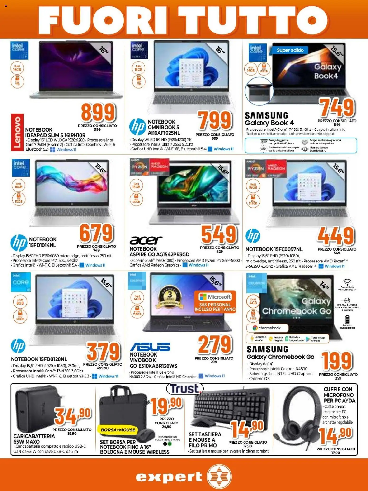 Volantino Expert del 27.12.2025 | Pagina: 17 | Prodotti: Mouse, Cuffie, USB, Batteria