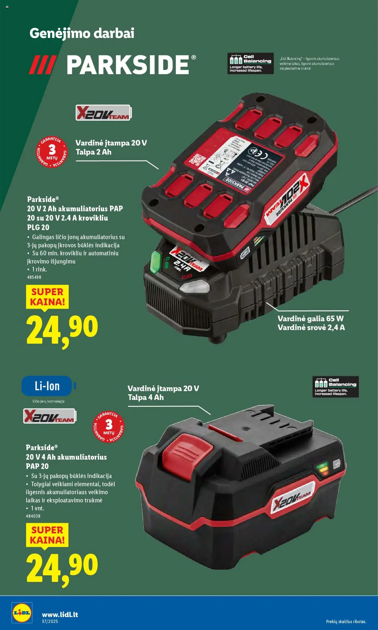 LIDL akcijos nuo 08.09.2025 | Puslapis: 24 | Prekių: Akumuliatorius