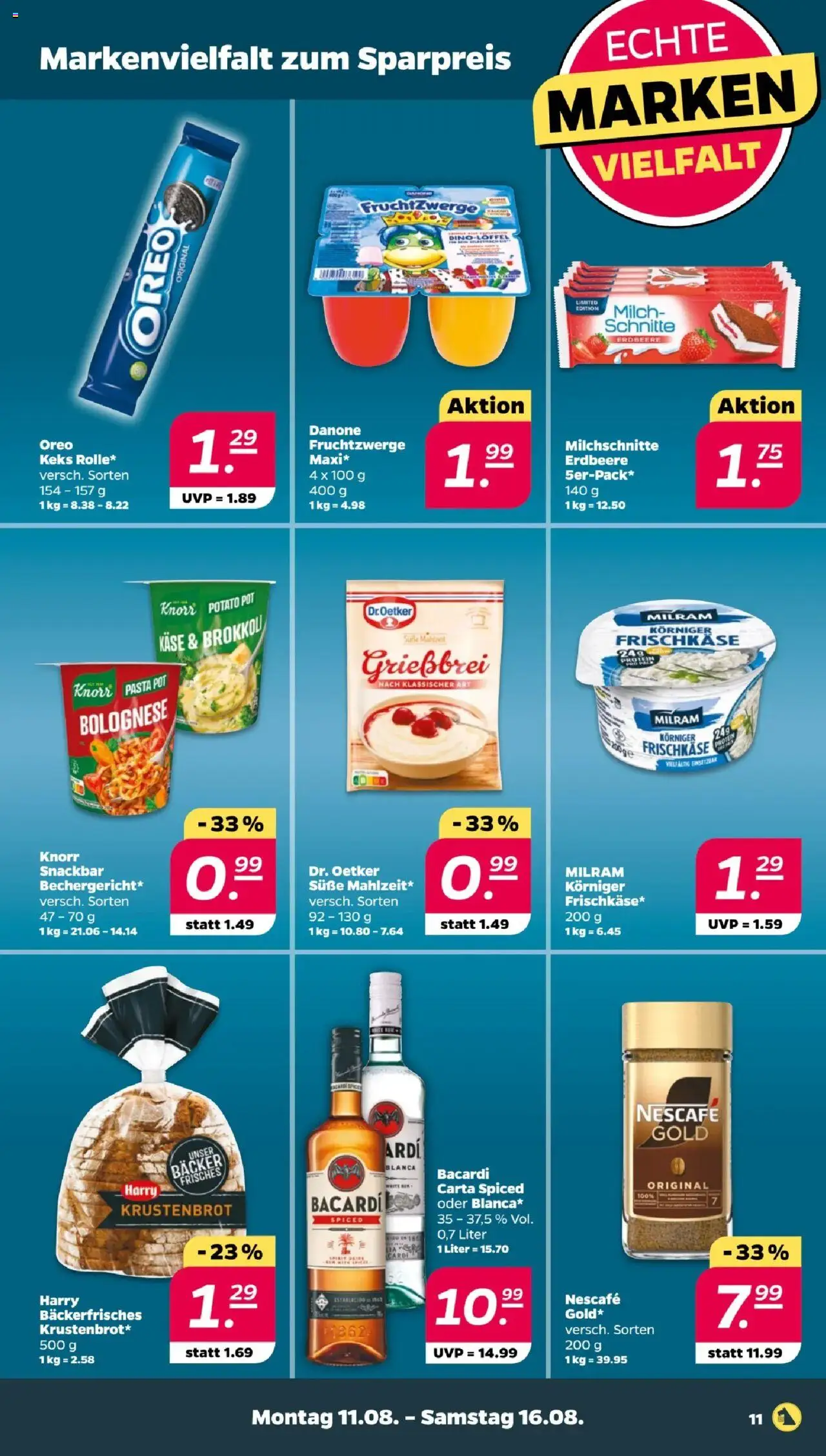 Netto Prospekt 	 - gültig ab dem 11.08.2025 | Seite: 11 | Produkte: Knorr, Milram, Pasta, Frischkase