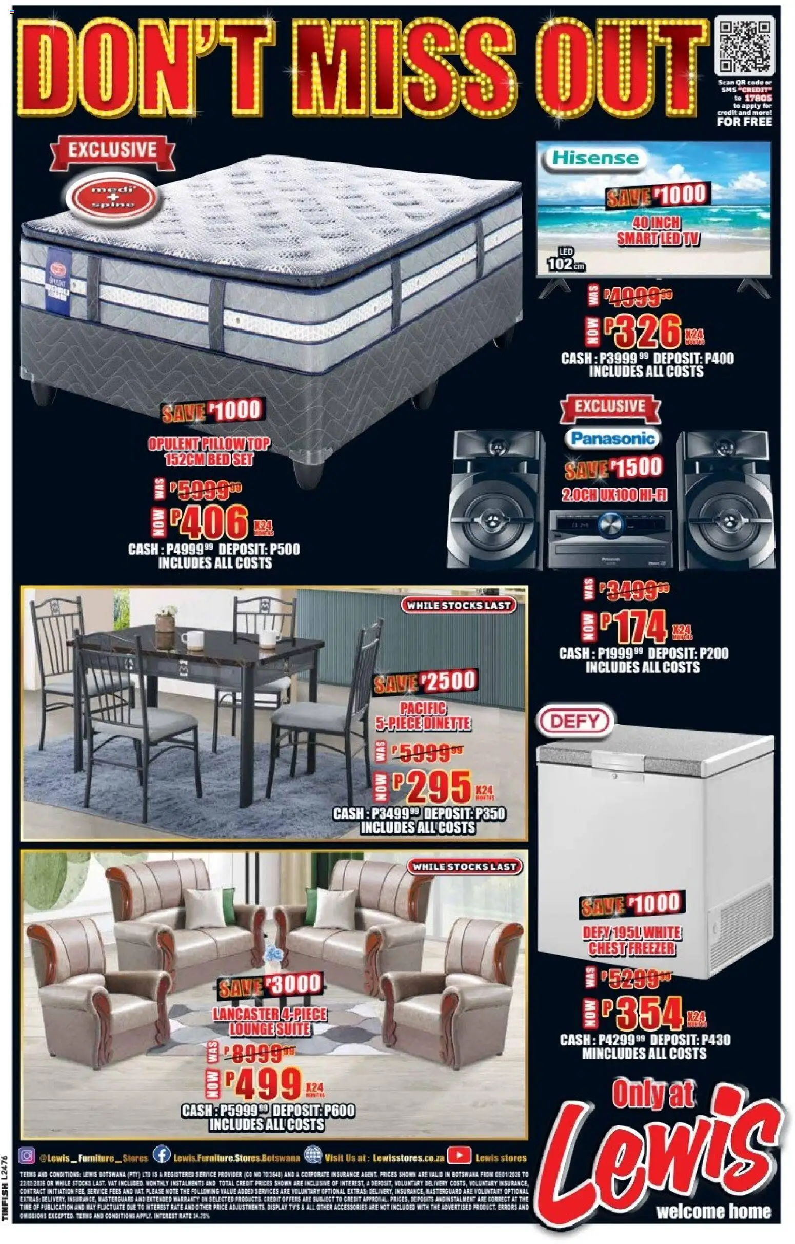 New Lewis Stores catalogue – valid from 05.01.2026 | Page: 12 | Products: Bed, Pillow, TV, Chest freezer