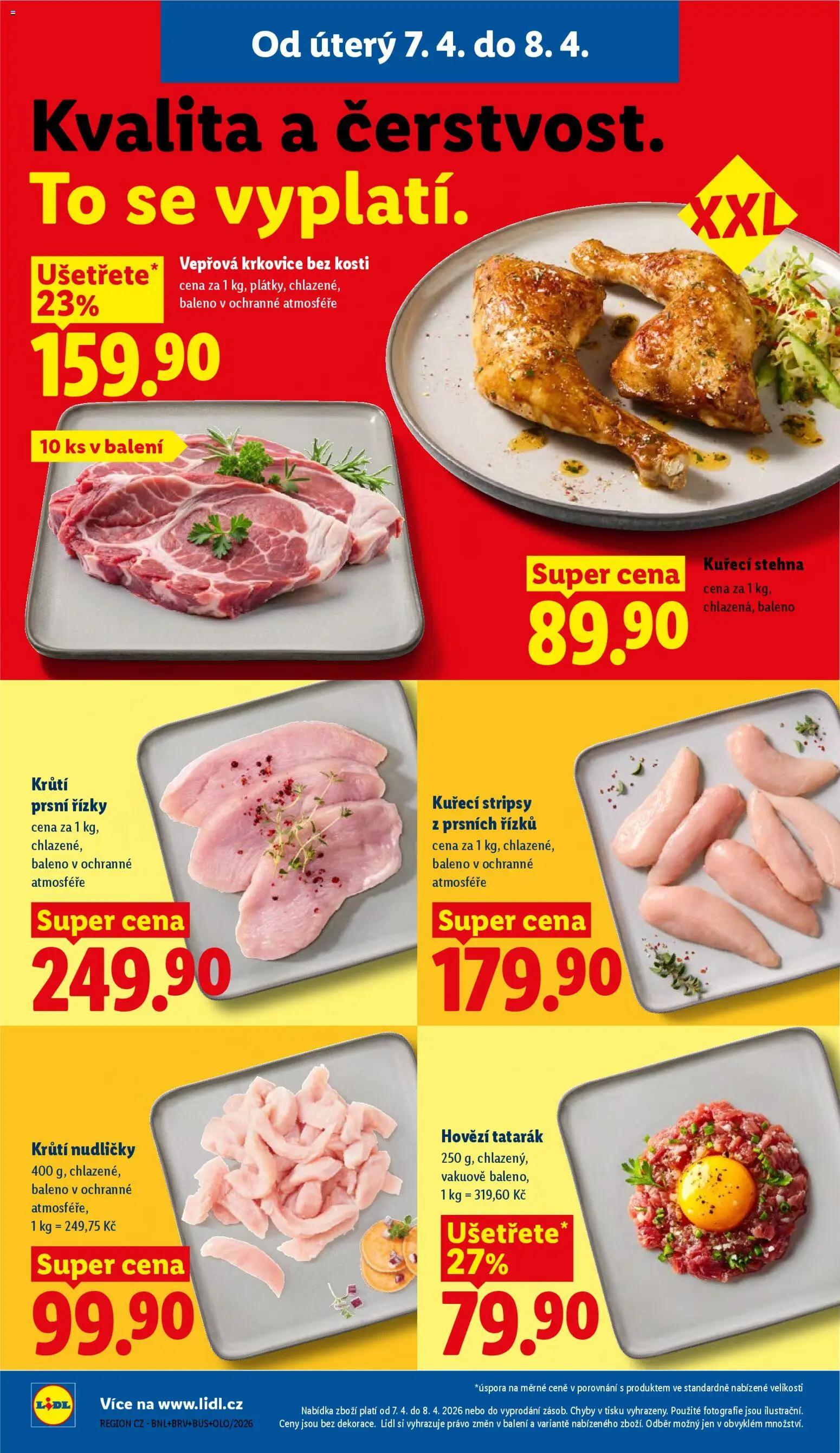 Lidl leták od 07.04.2026 | Strana: 10 | Produkty: Hovězí, Vepřová krkovice bez kosti, Krkovice bez kosti, Vepřová krkovice