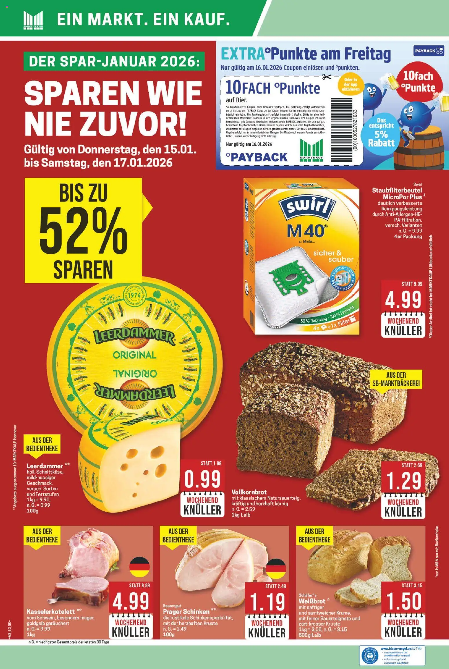 Marktkauf Prospekt 	 – gültig ab 12.01.2026 | Seite: 32 | Produkte: Miele, Leerdammer, Bauerngut, Schinken