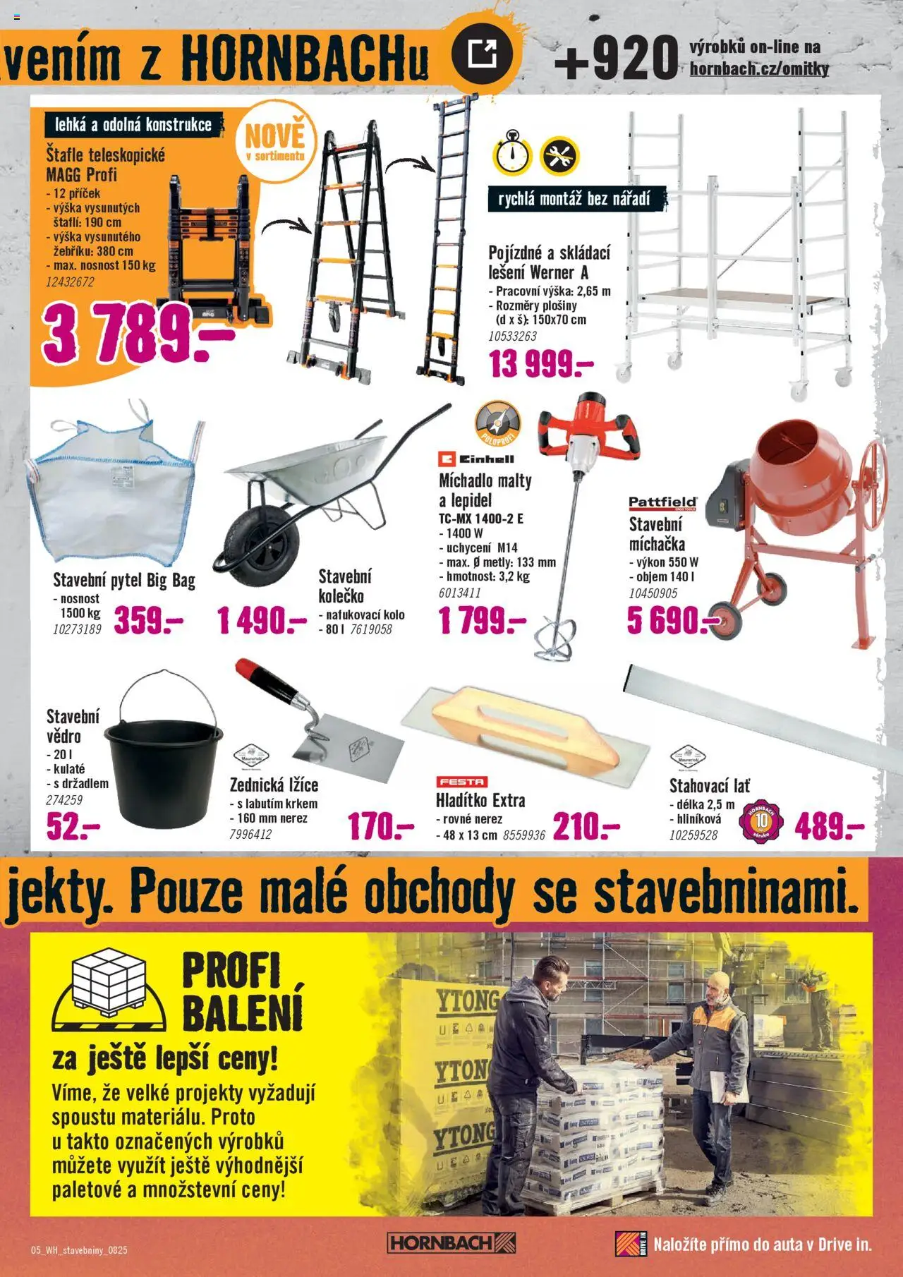 HORNBACH leták - Stavebniny od 20.08.2025 | Strana: 5 | Produkty: Lžíce, Kolo, Nářadí, Štafle