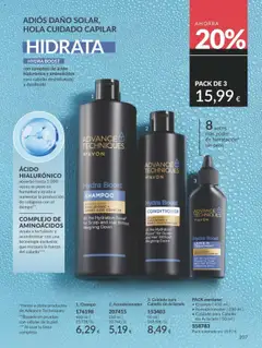 Champú, Hydra Boost Shampoo infused with hyaluronic + amino acid complex. 8X the Hydration Power for Scalp and Hair Without Weighing Down. │ válido desde el 01.09.2025 | Página: 207 | Productos: Champú, Acondicionador, Peso
