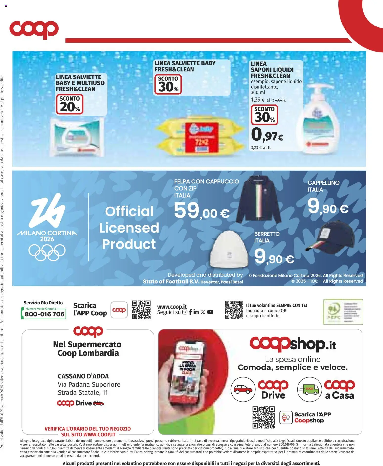 Volantino COOP del 08.01.2026 | Pagina: 27 | Prodotti: Sapone, Tè, Felpa, Cappuccio