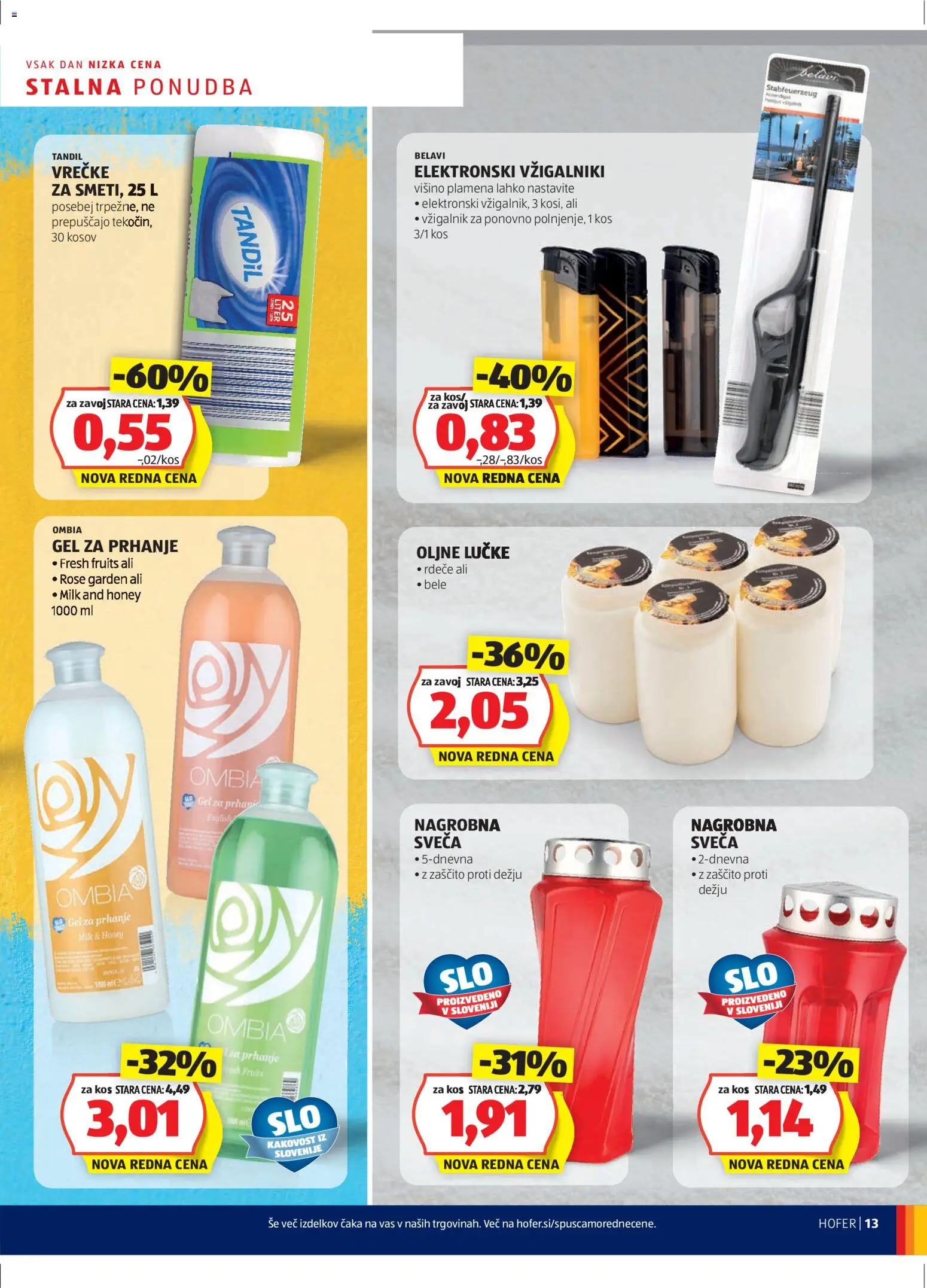 Novi Hofer katalog ponudbe – veljaven od 30.10.2025 | Stran: 13 | Izdelki: Gel za prhanje, Sveča, Kos