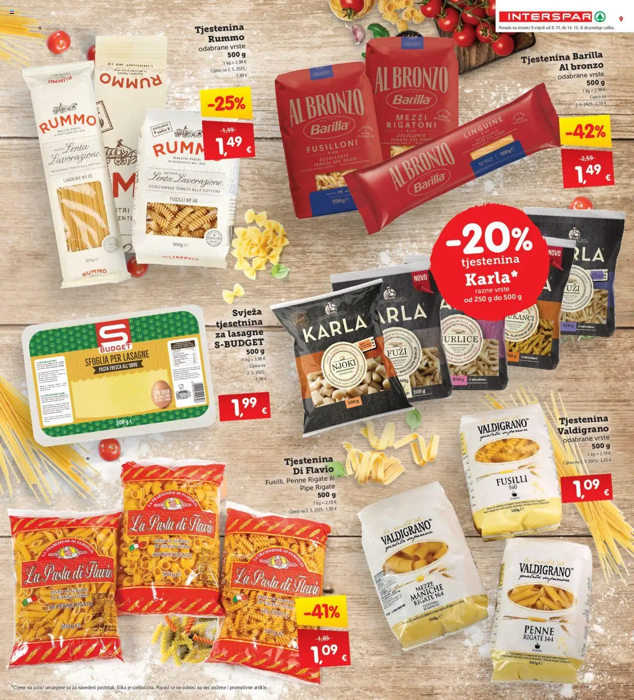 Interspar katalog | vrijedi od 08.10.2025 | Stranica: 11 | Proizvodi: Lasagne, Njoki, Tjestenina, Pasta